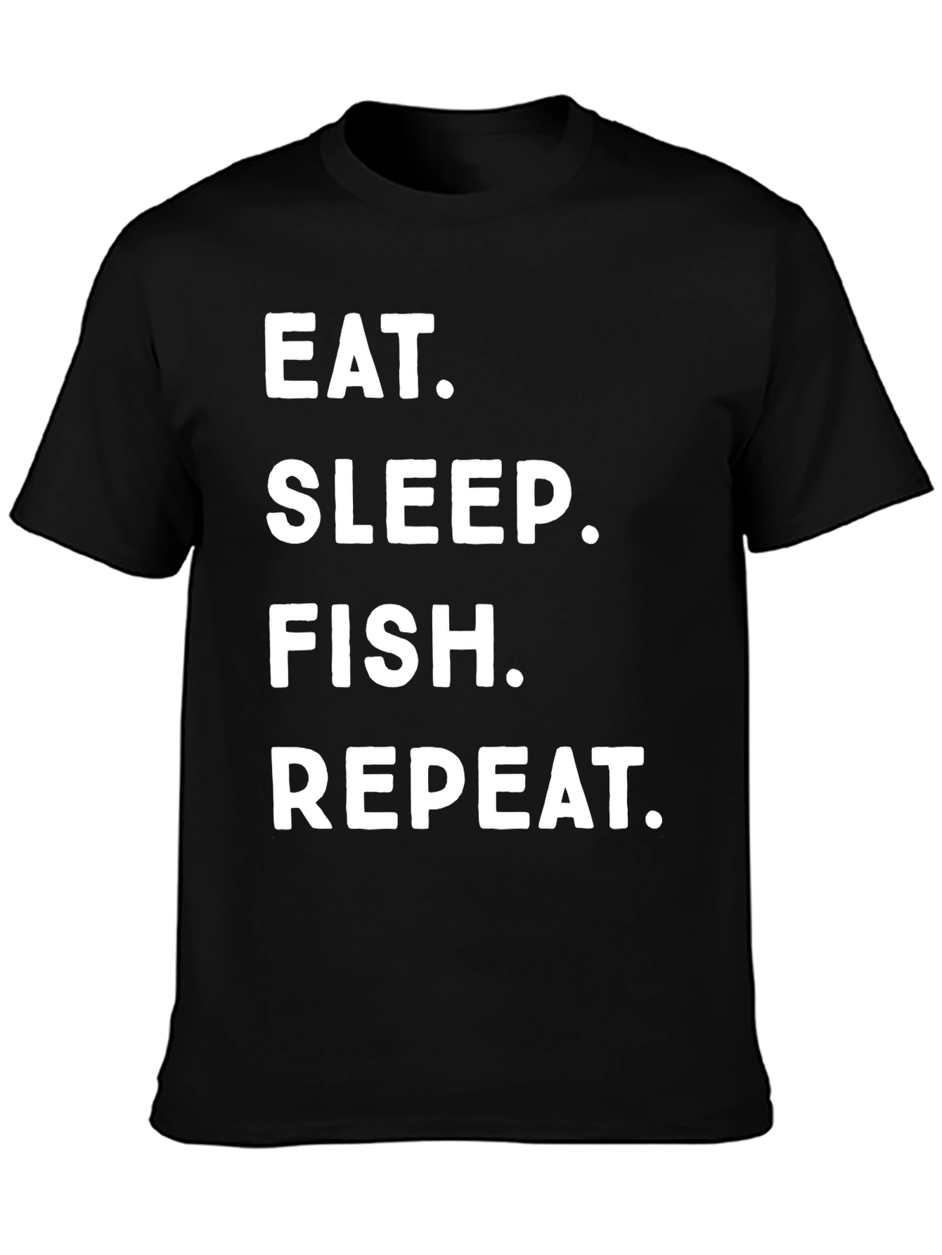 Eat Sleep Fish Repeat Black T-Shirt