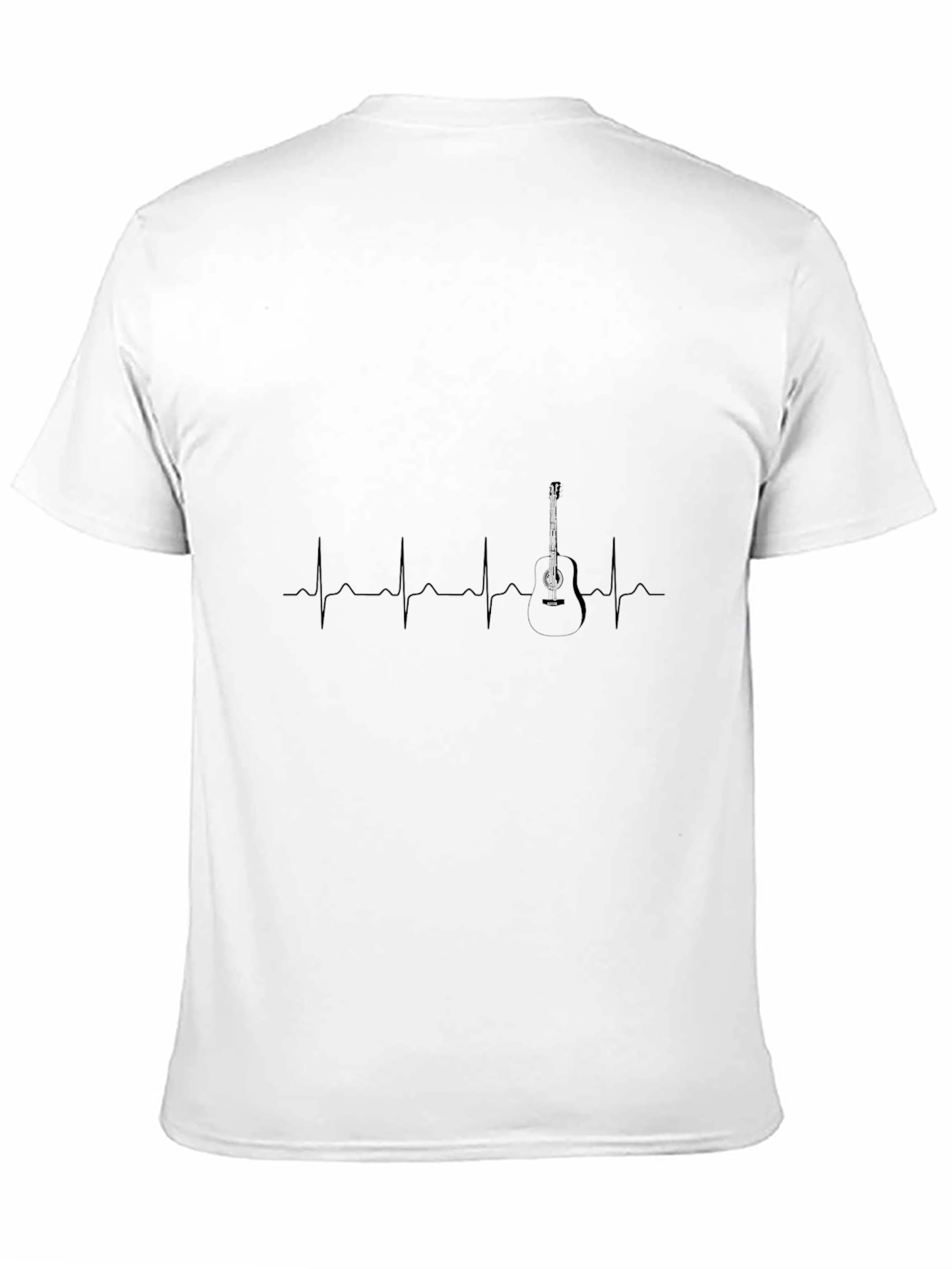 Guitar Heartbeat Graphic Black T-Shirt
