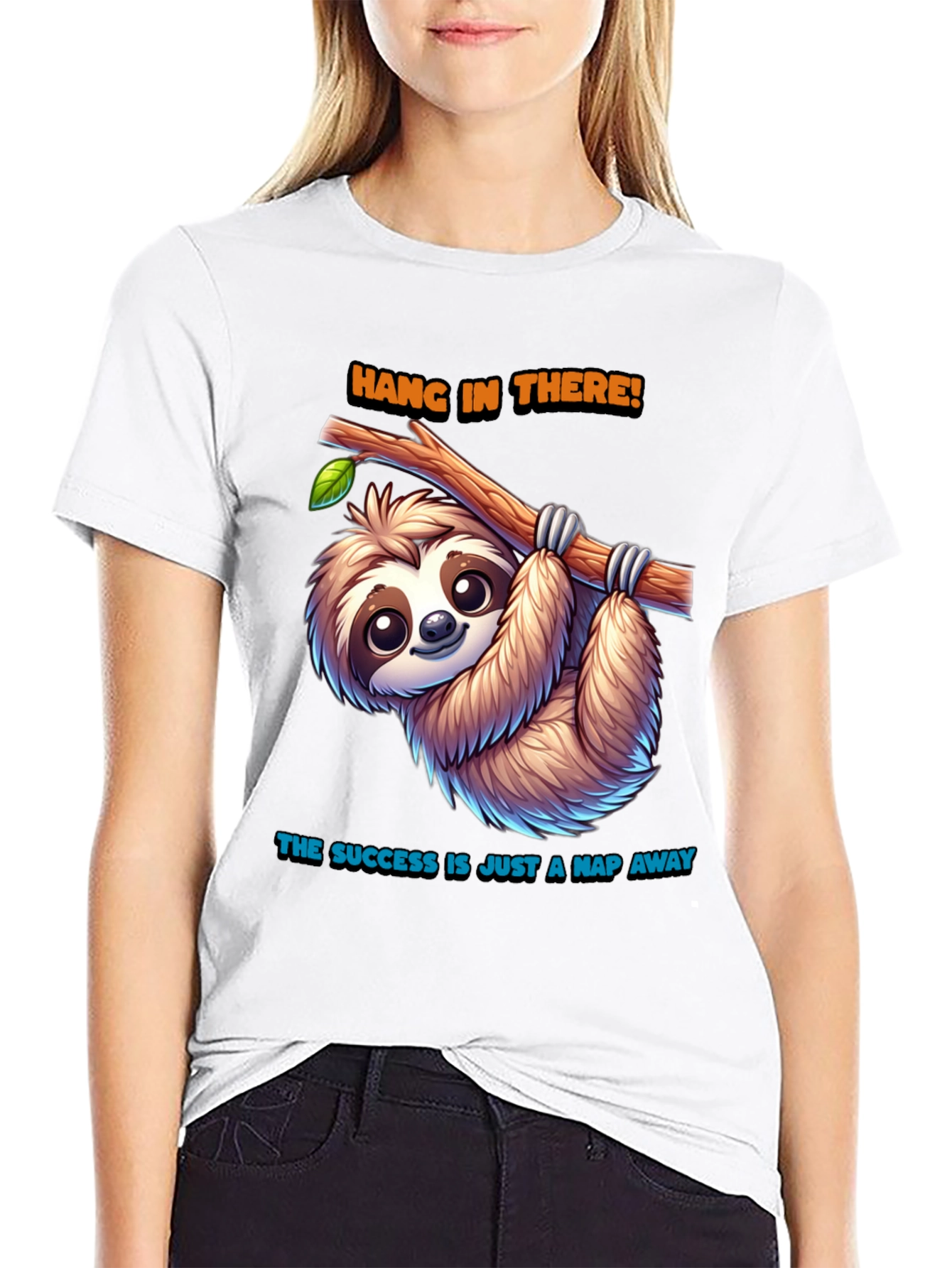 Hang In There Sloth Graphic T-Shirt
