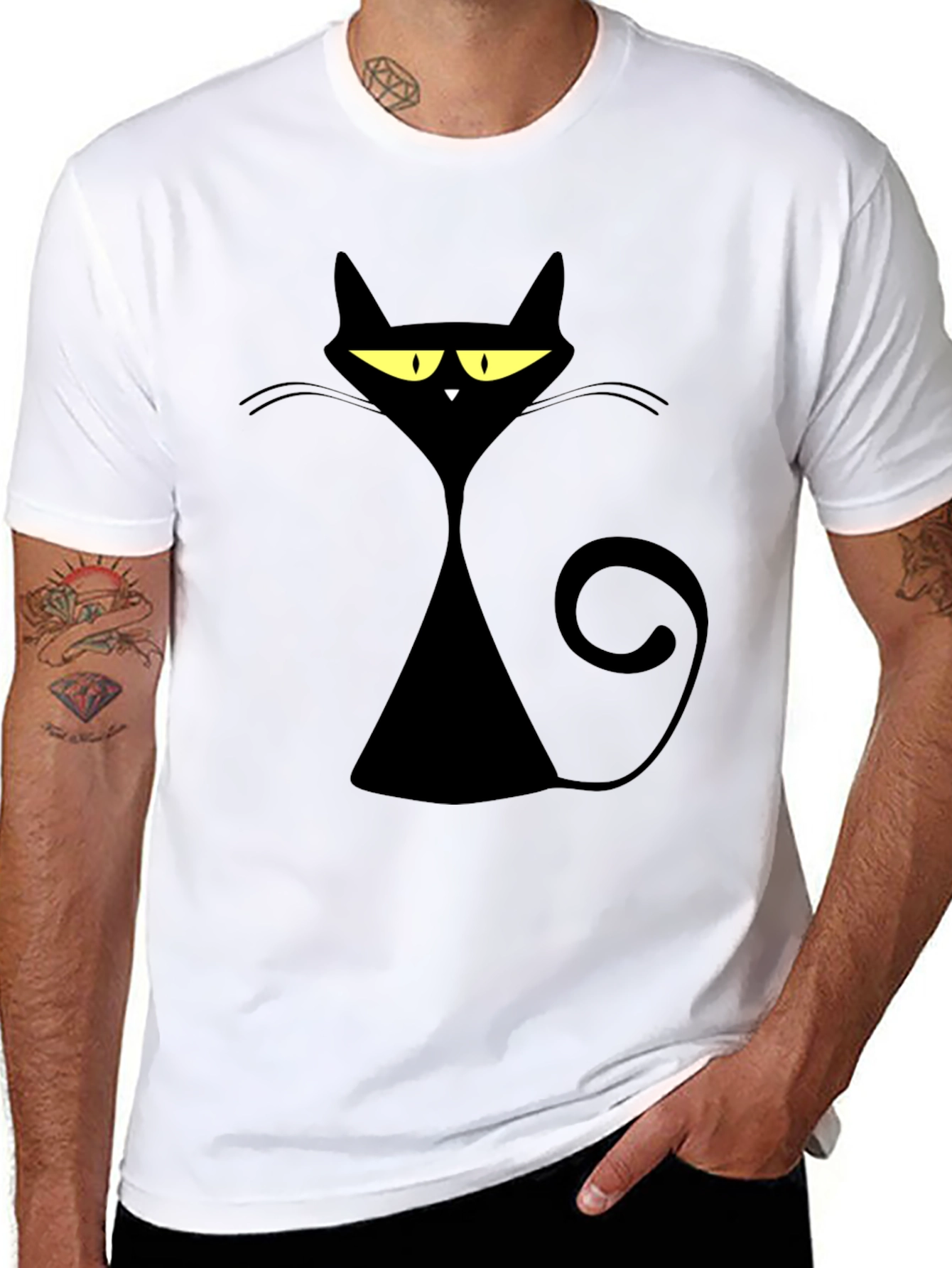 Black Cat Graphic Tee - Stylish & Unique Design