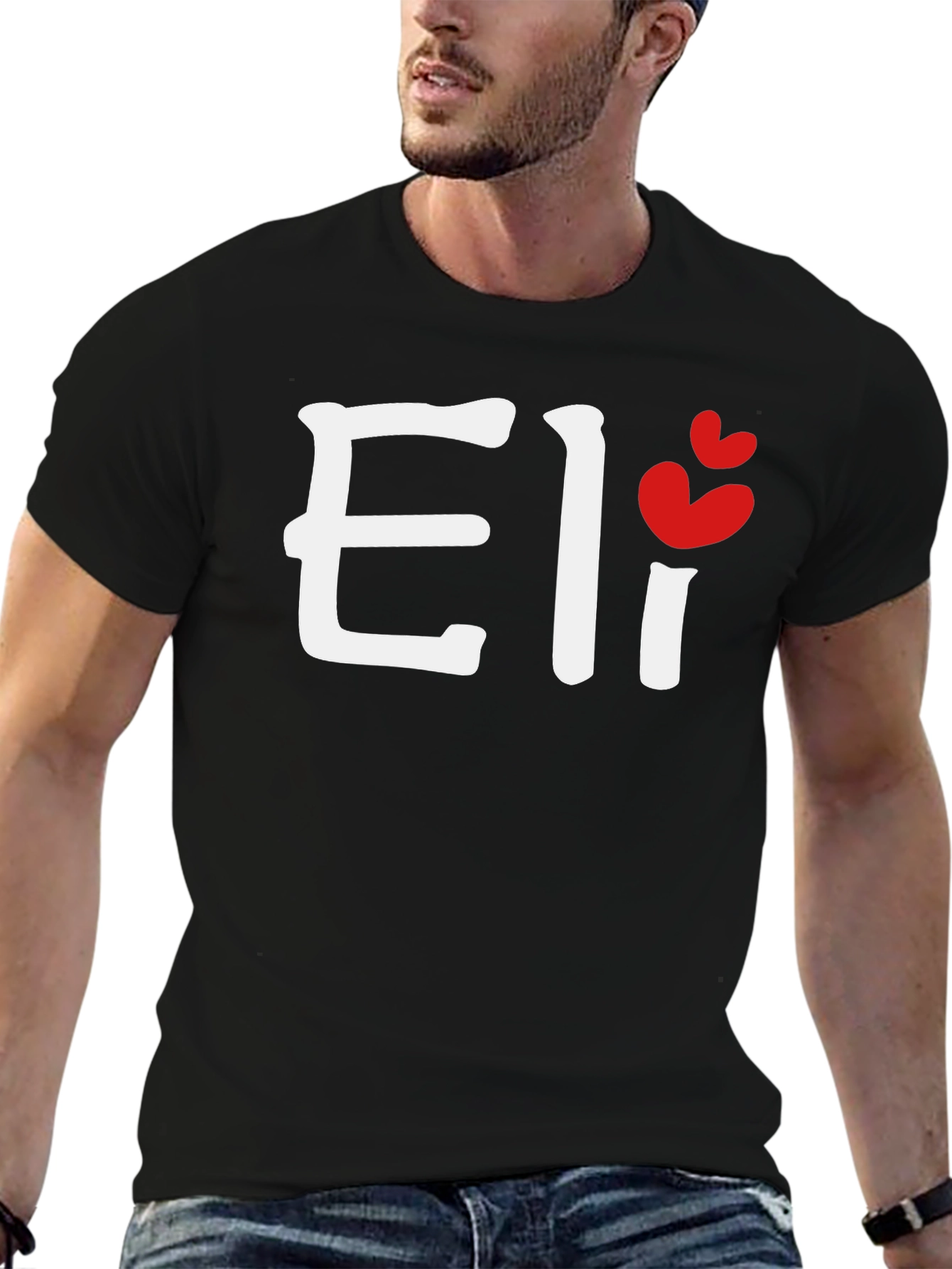 Personalized Eli Heart Graphic Tee