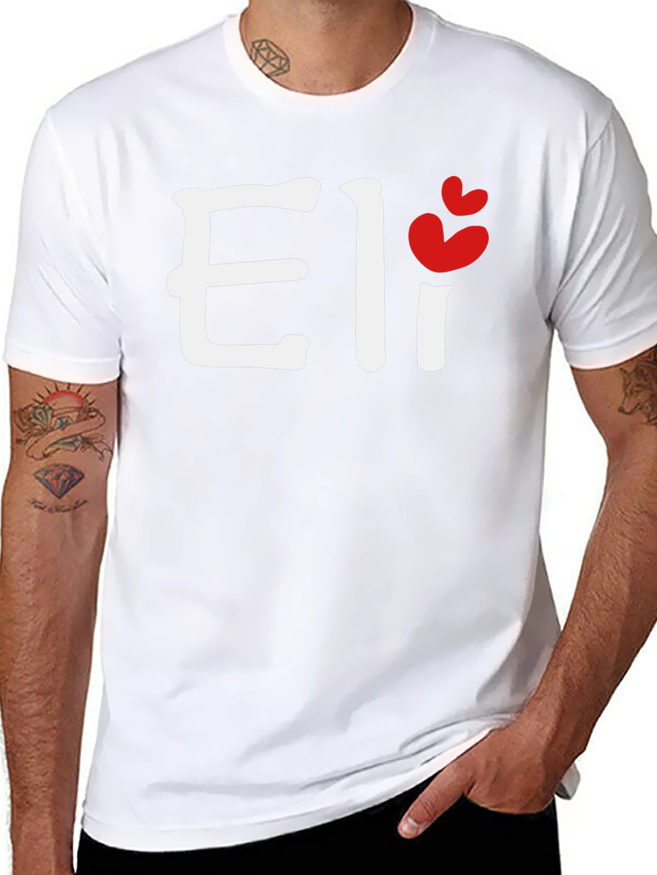 Personalized Eli Heart Graphic Tee