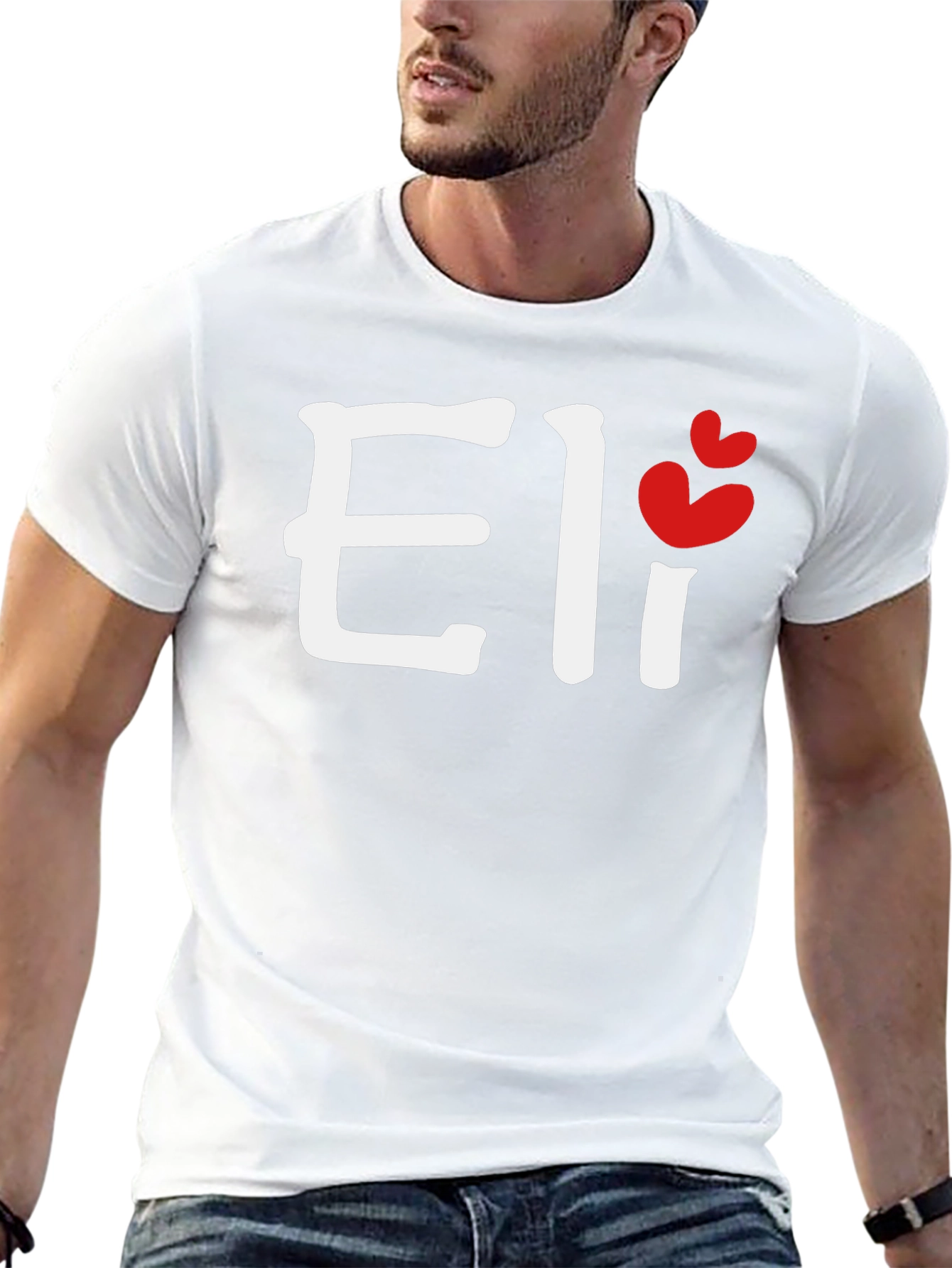 Personalized Eli Heart Graphic Tee