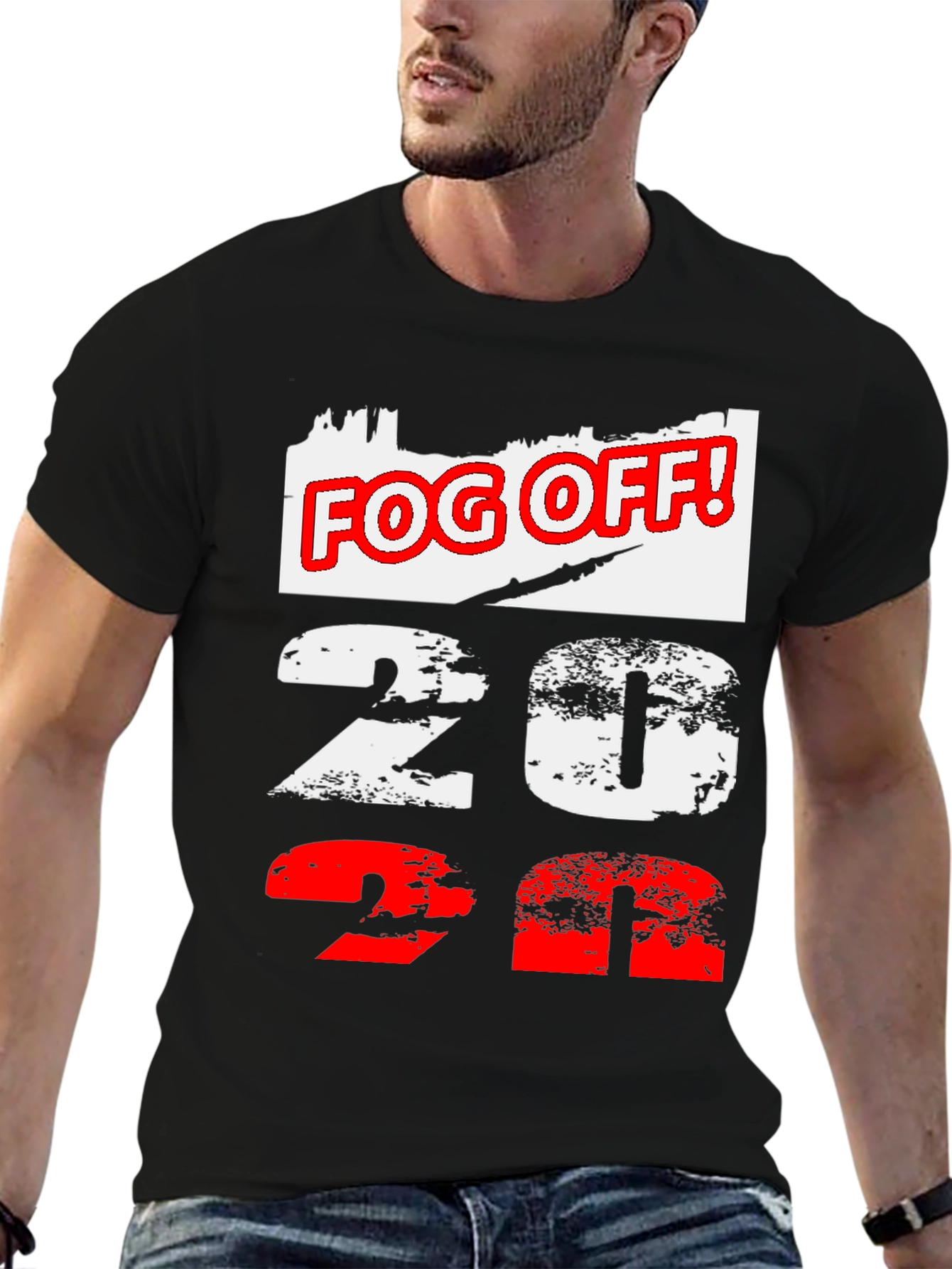 Fog Off! 2022 Graphic Print Black T-Shirt