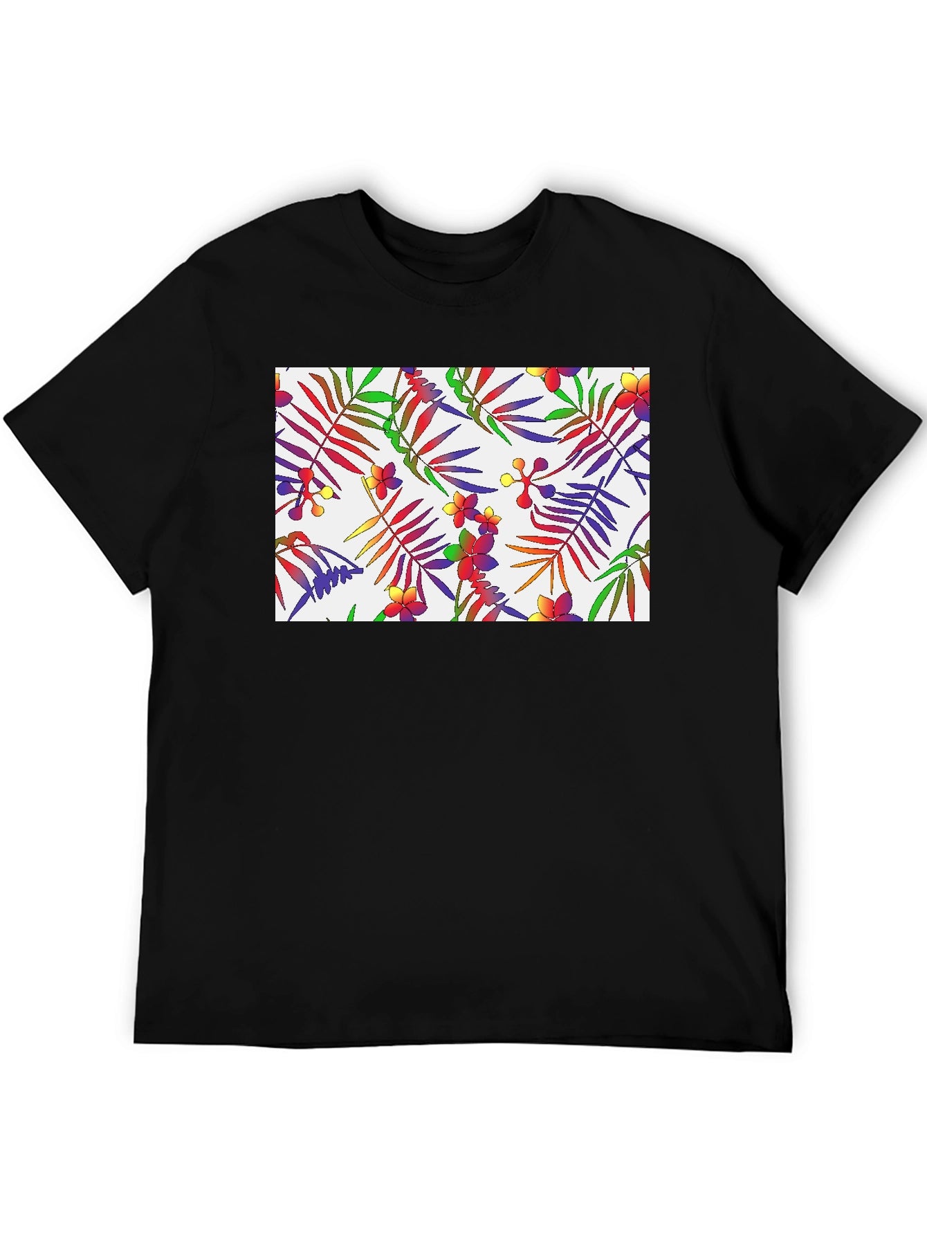 Tropical Floral Print Mens T-Shirt