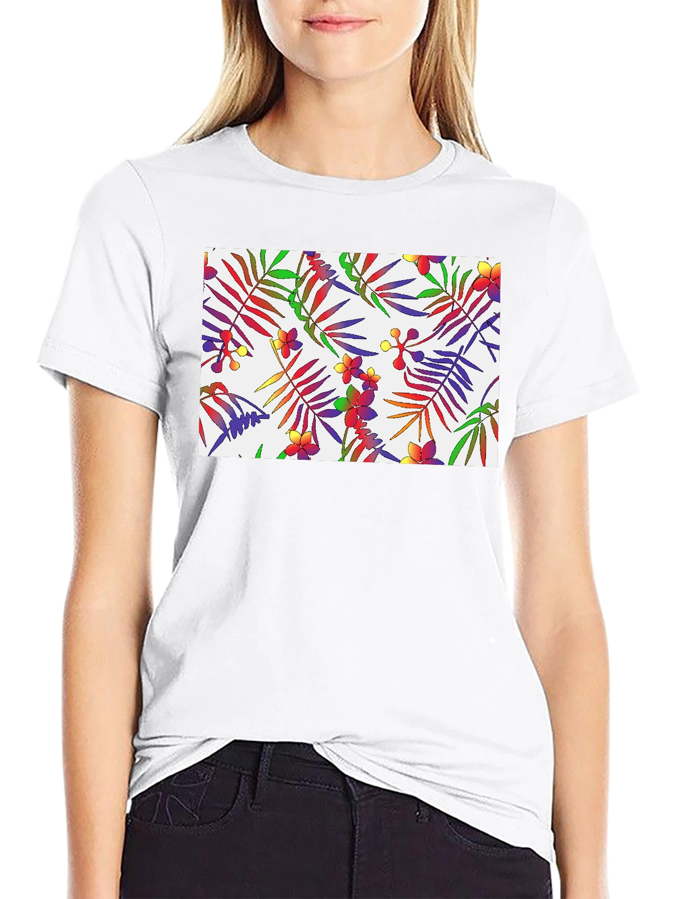 Tropical Floral Print Mens T-Shirt