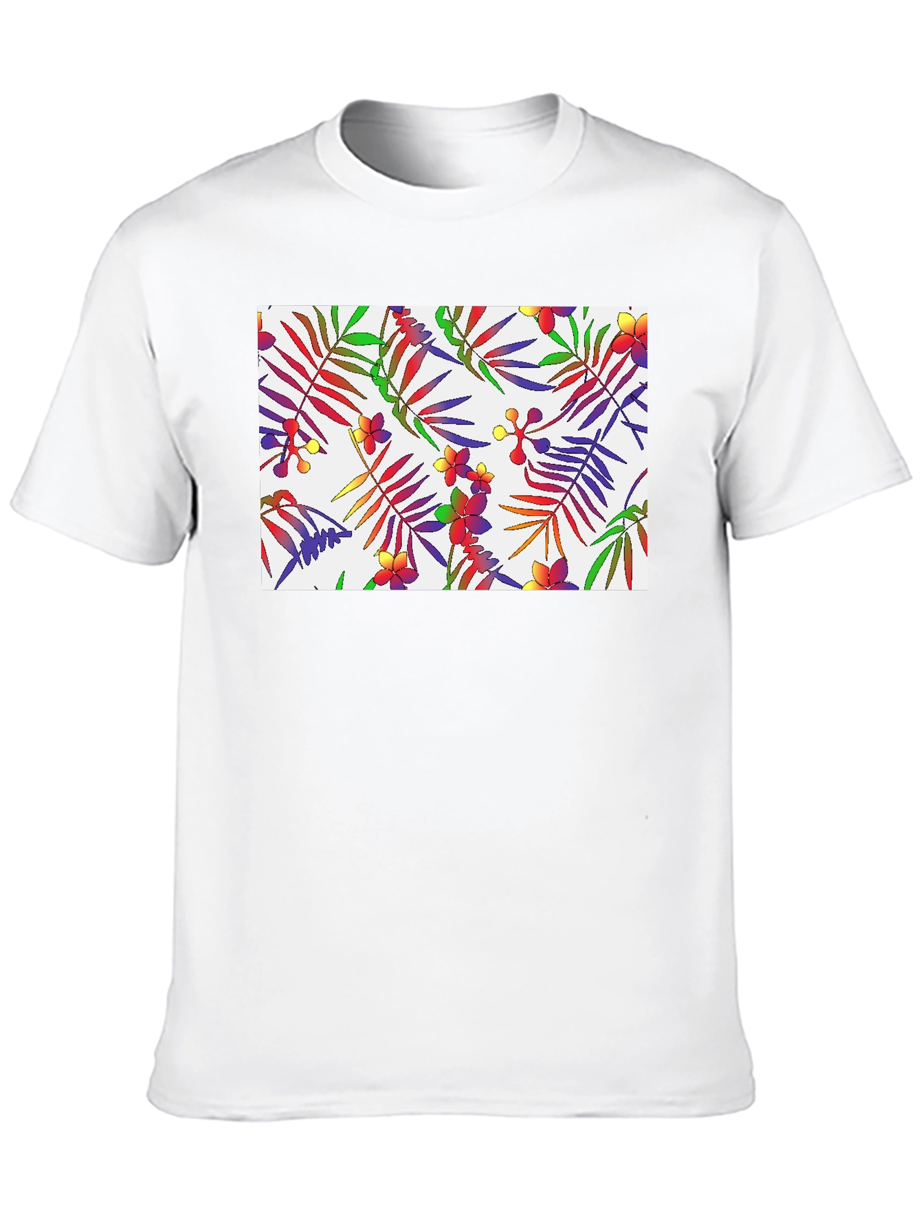 Tropical Floral Print Mens T-Shirt