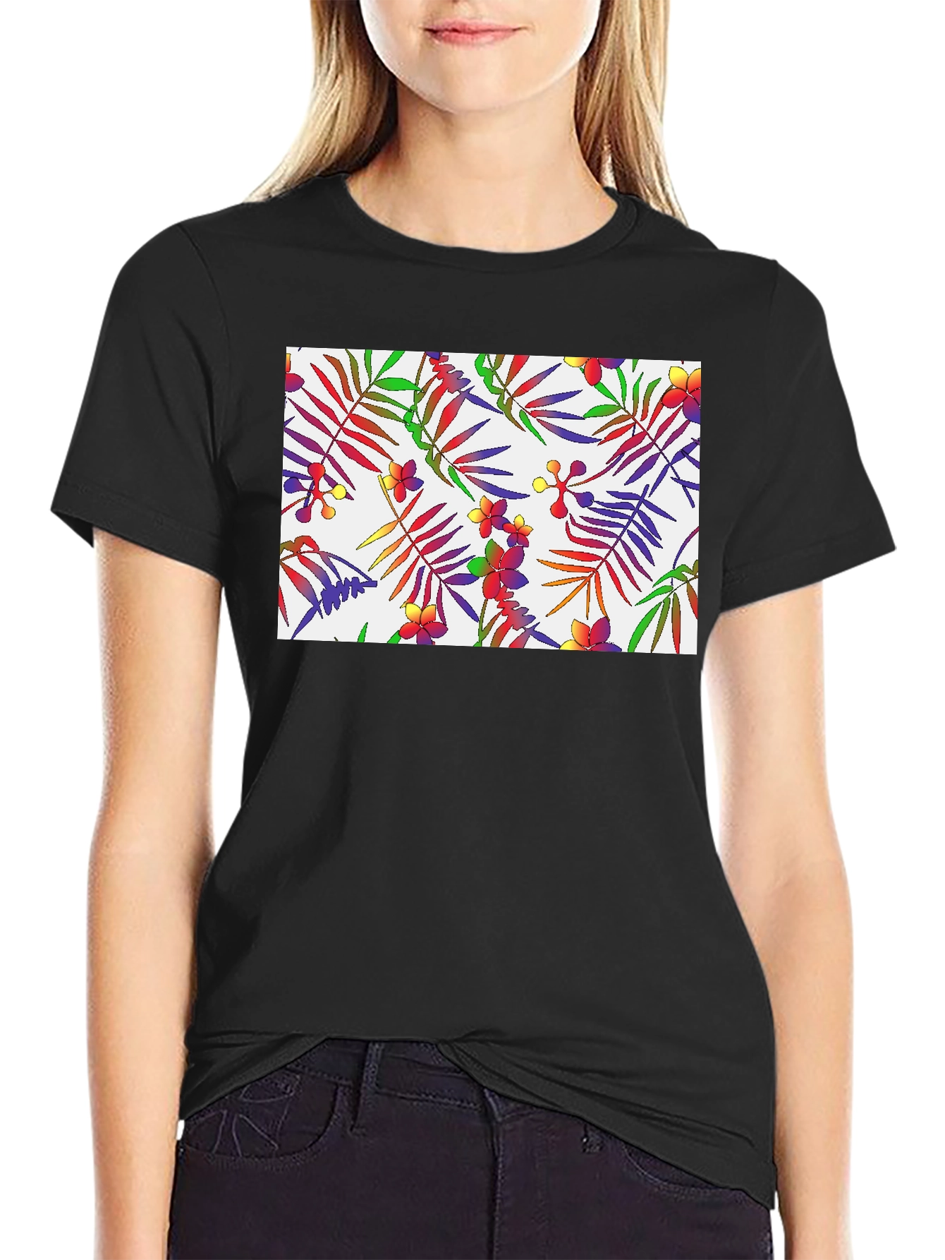 Tropical Floral Print Mens T-Shirt