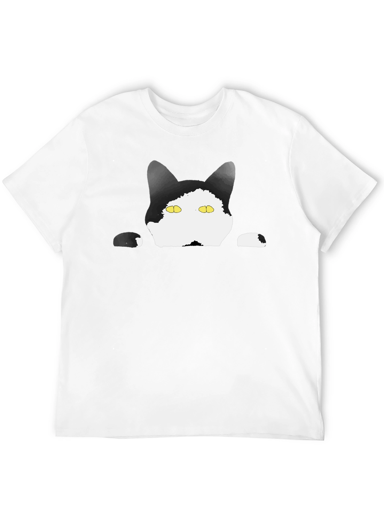 Peek-a-Boo Cat Graphic Tee - Black T-Shirt