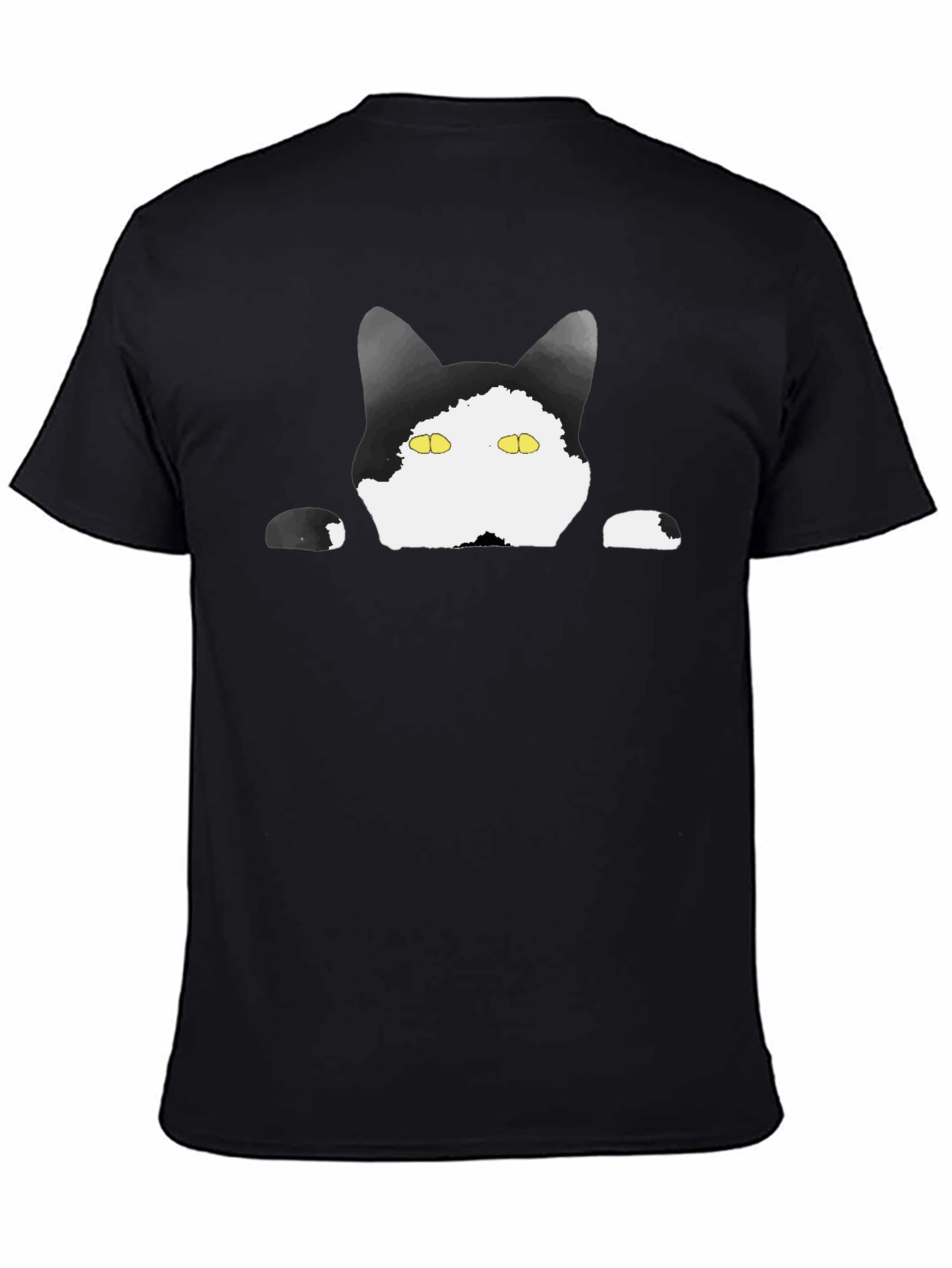 Peek-a-Boo Cat Graphic Tee - Black T-Shirt