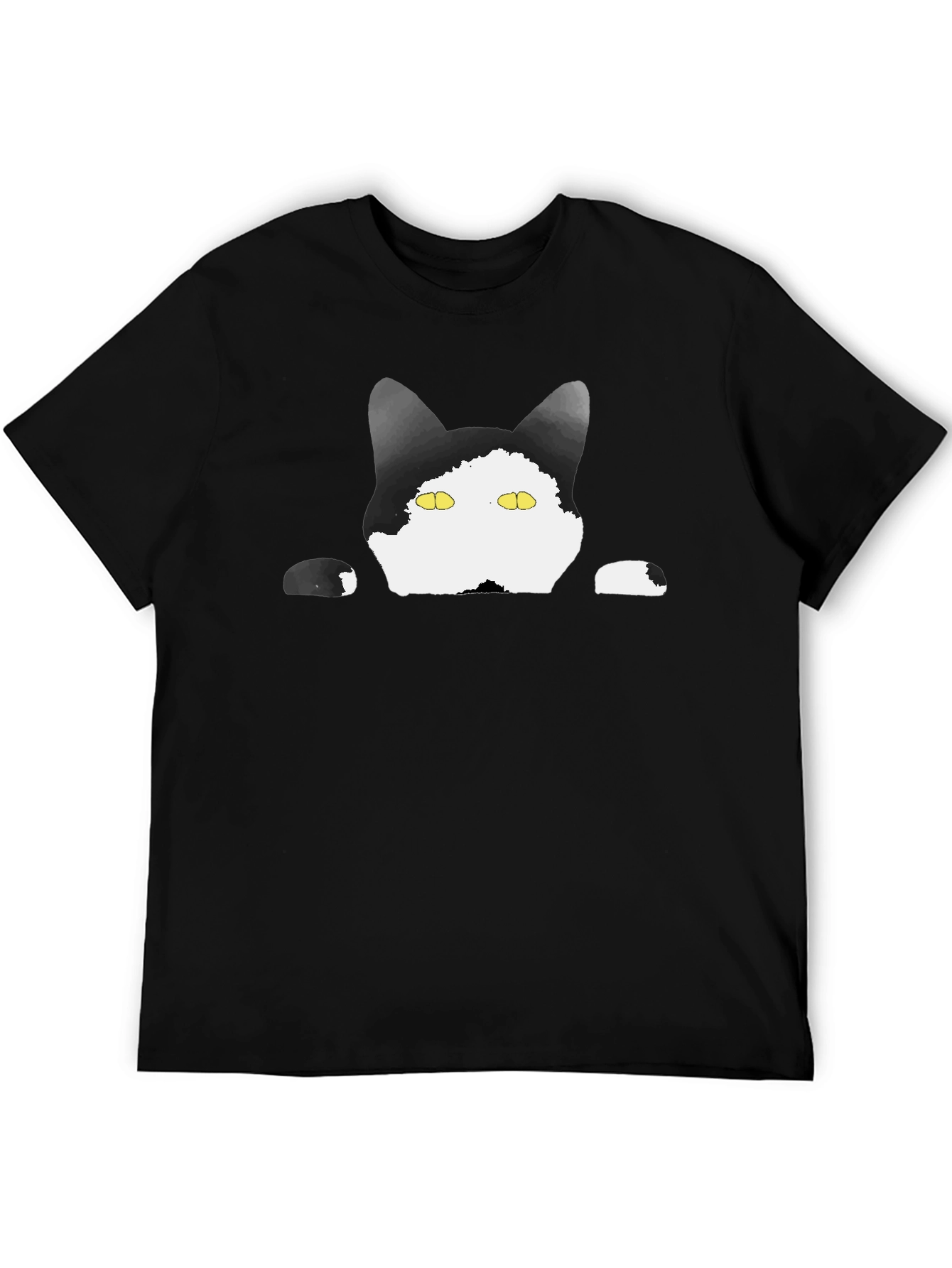 Peek-a-Boo Cat Graphic Tee - Black T-Shirt