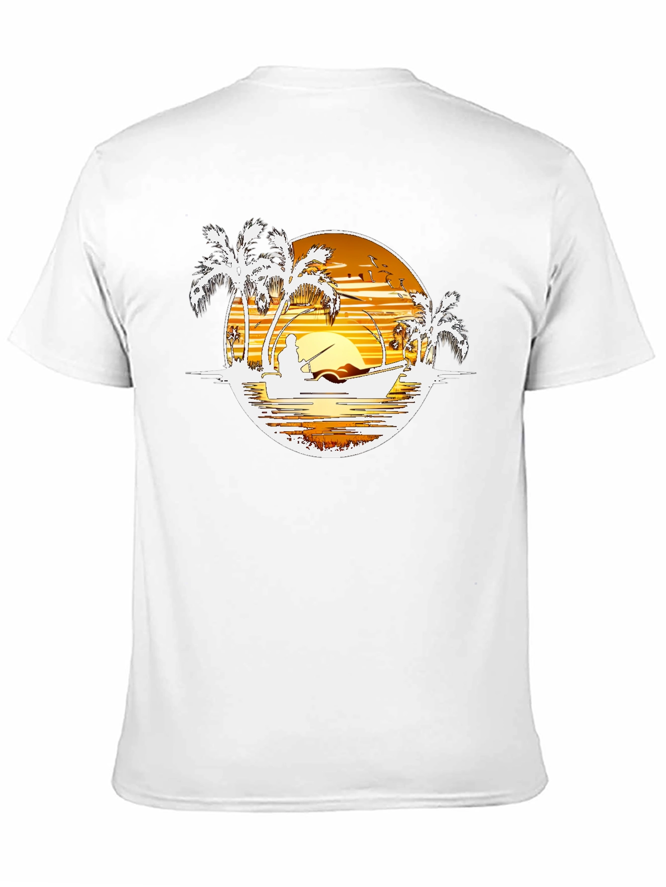 Sunset Fishing Graphic T-Shirt - Island Style