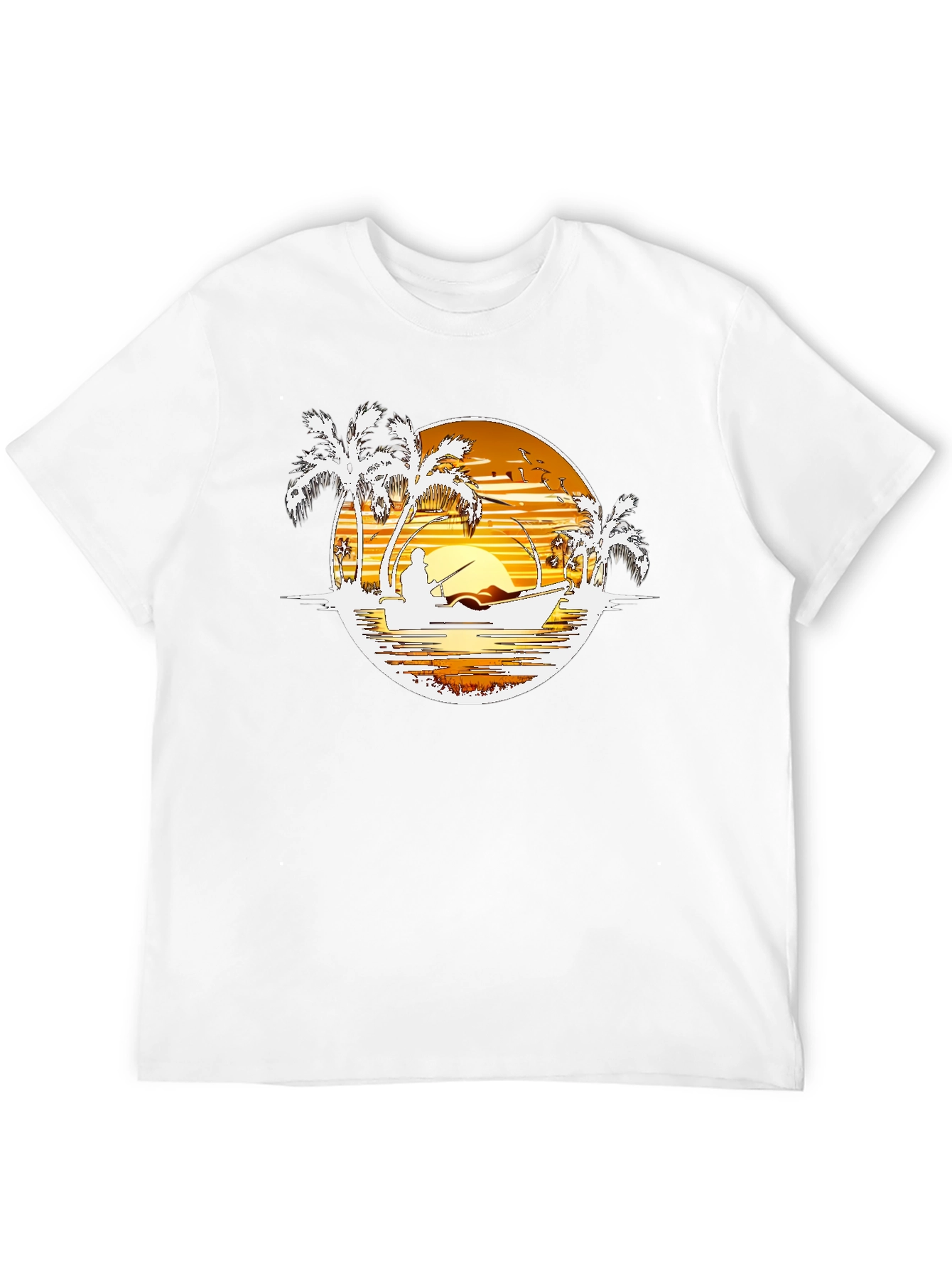 Sunset Fishing Graphic T-Shirt - Island Style