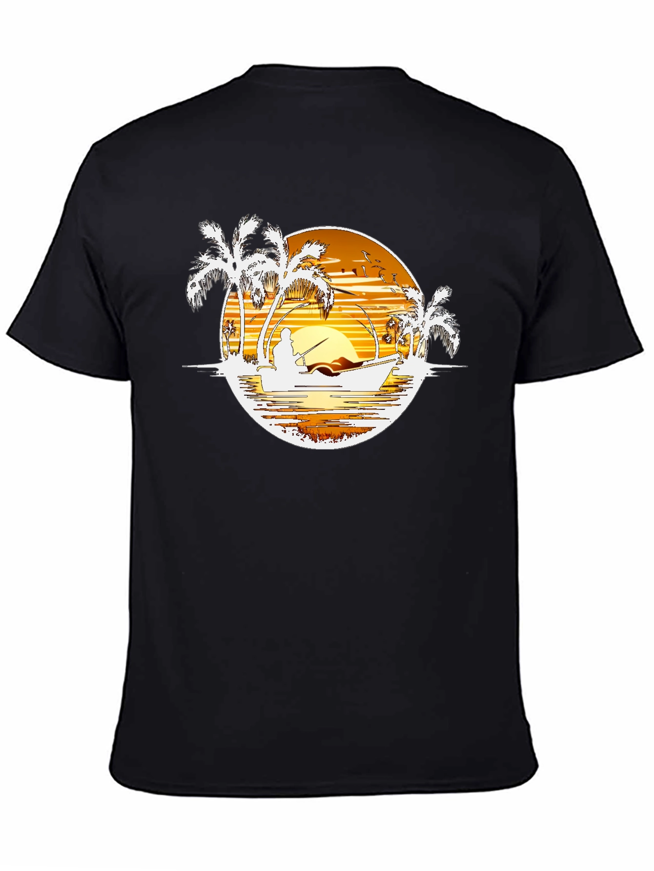 Sunset Fishing Graphic T-Shirt - Island Style