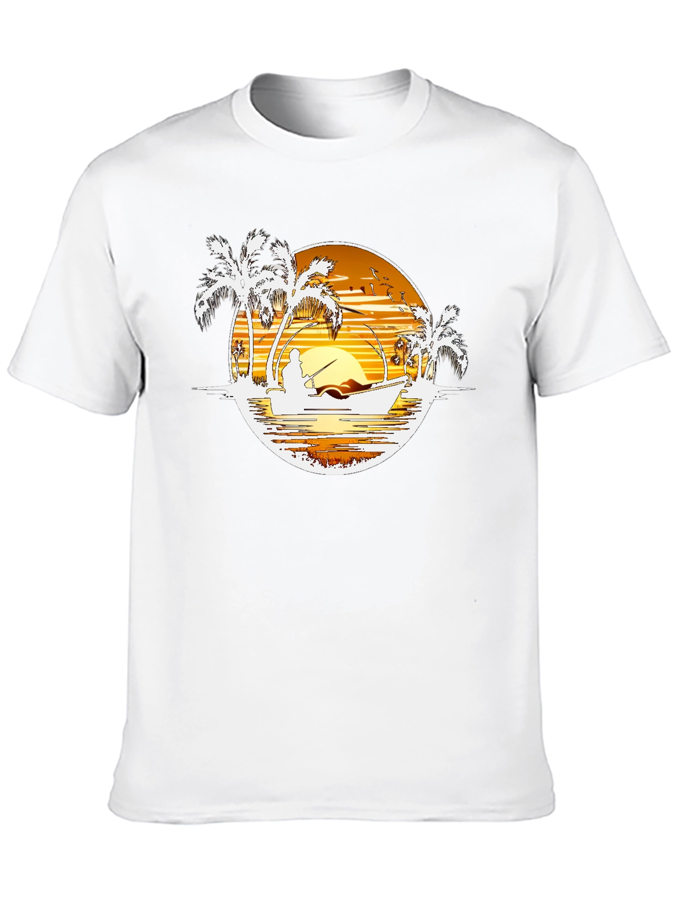 Sunset Fishing Graphic T-Shirt - Island Style