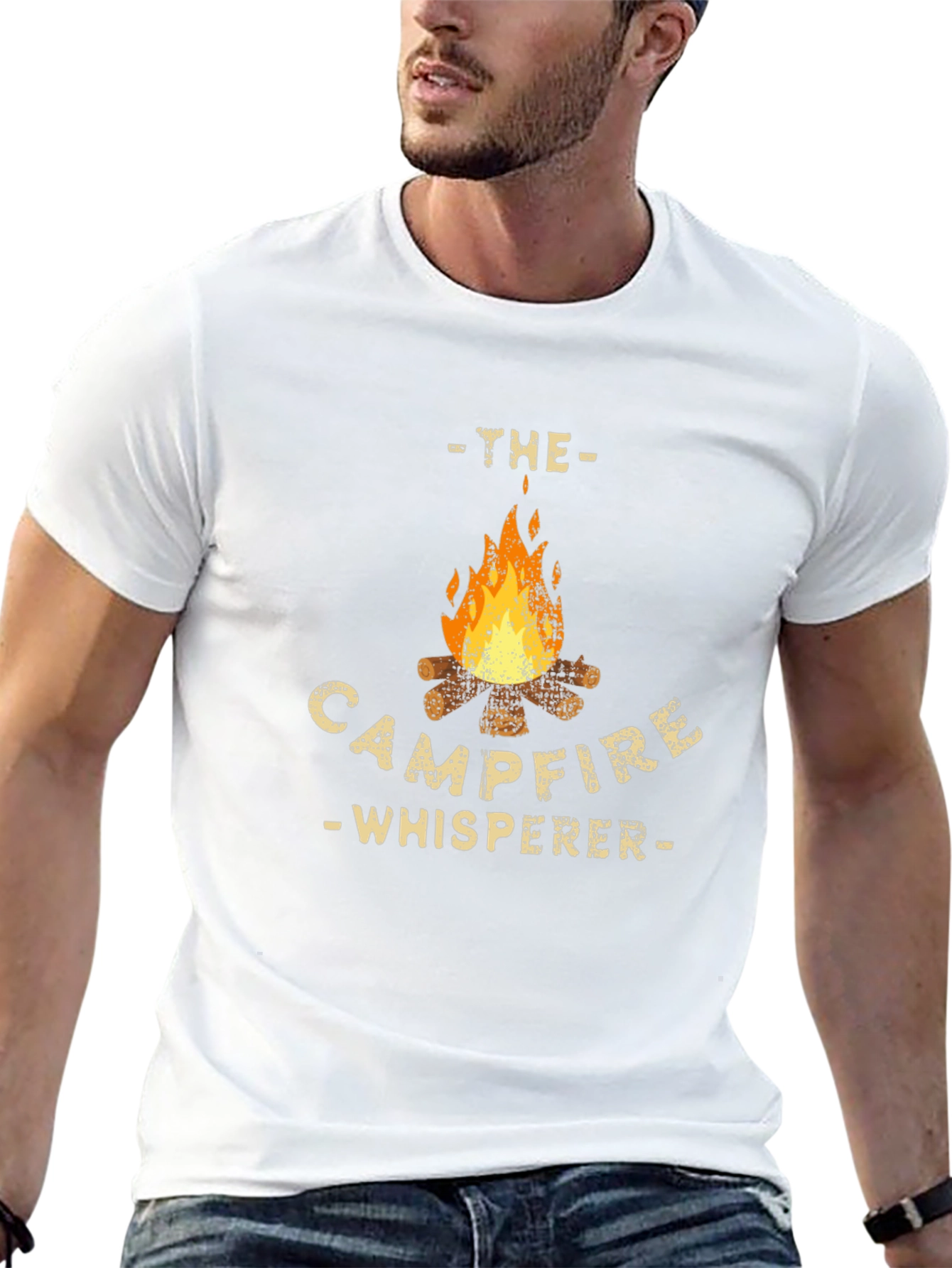 Campfire Whisperer Graphic Tee - Black Cotton T-Shirt