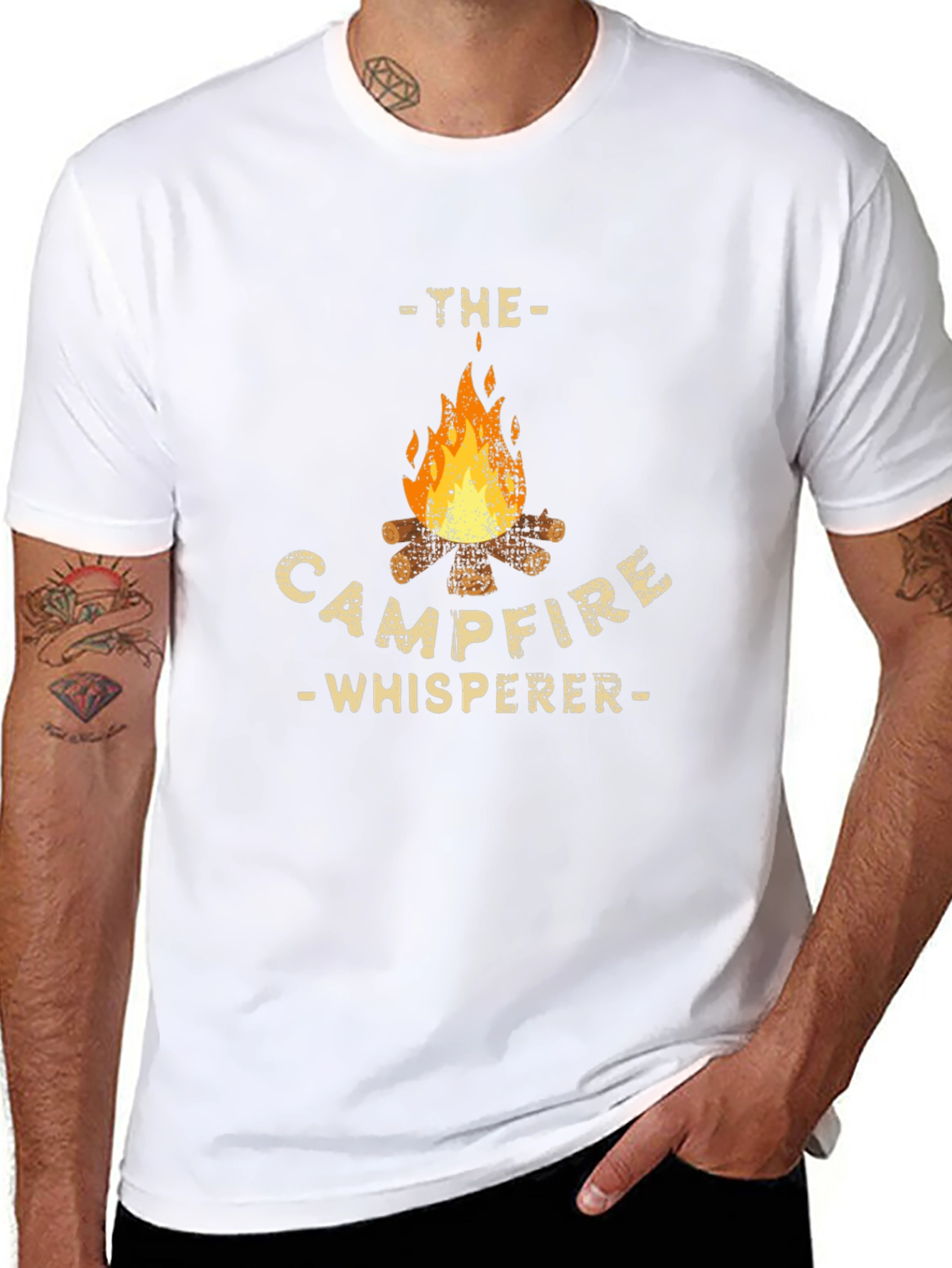 Campfire Whisperer Graphic Tee - Black Cotton T-Shirt