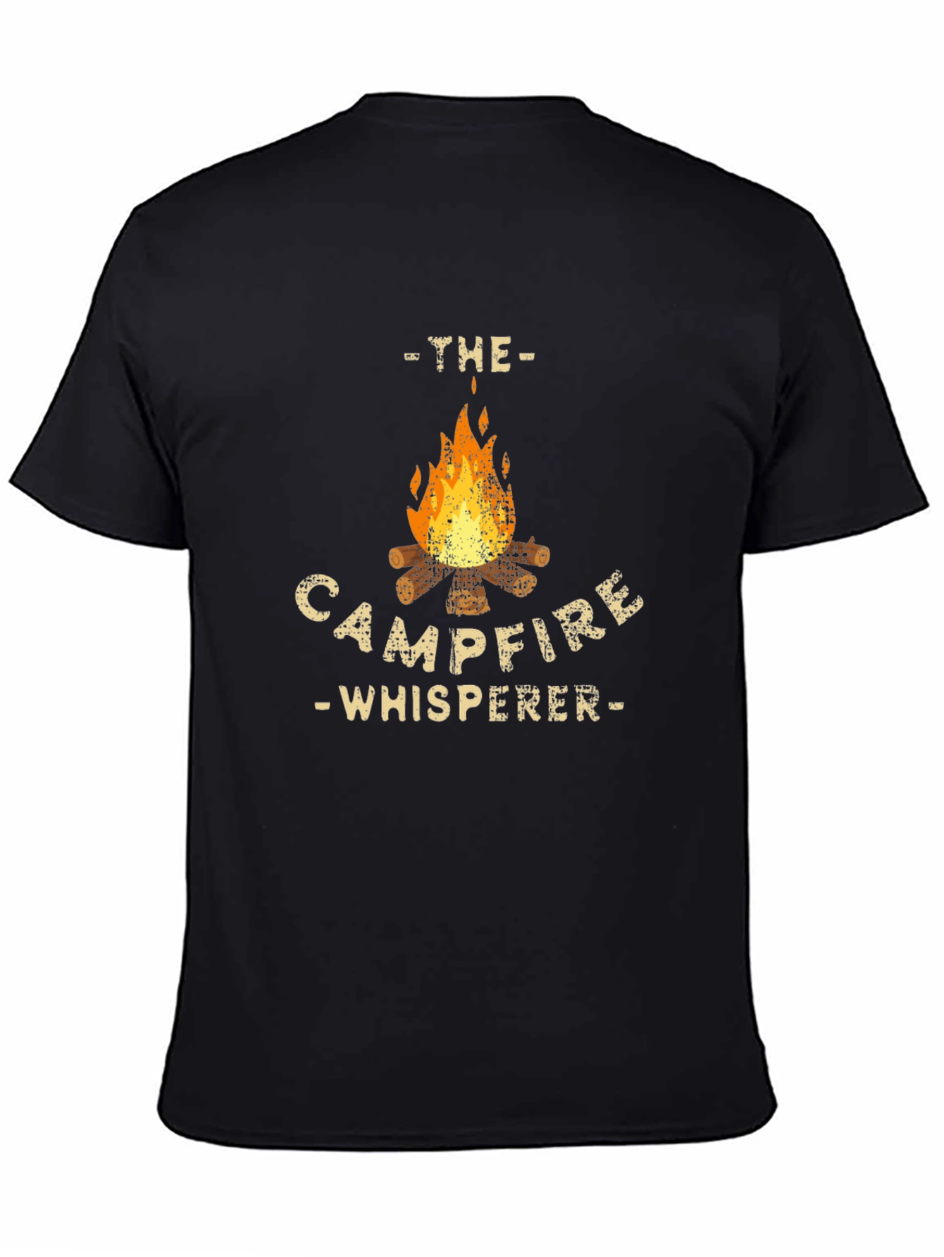 Campfire Whisperer Graphic Tee - Black Cotton T-Shirt