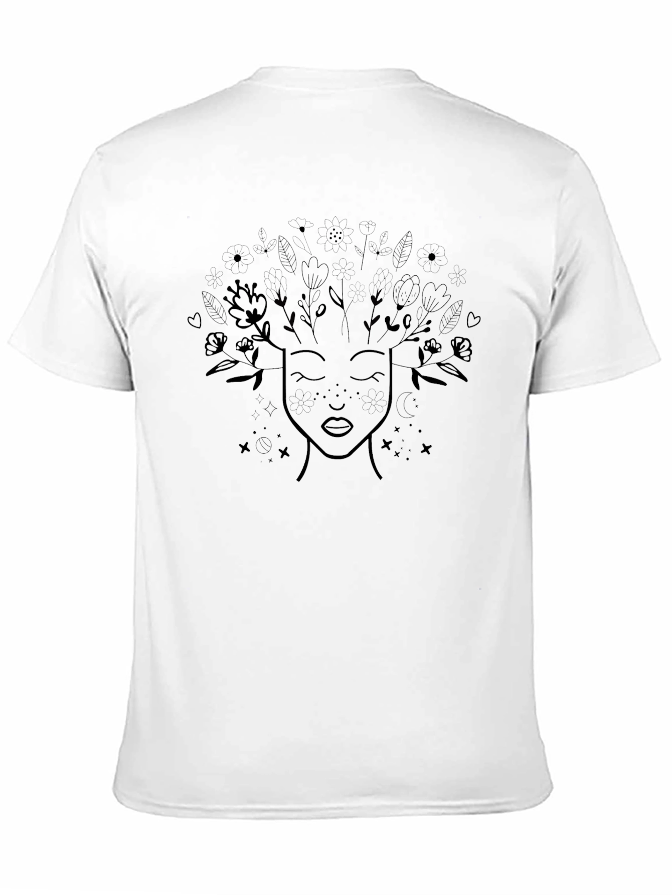 Black Graphic Tee - Nature Inspired Design