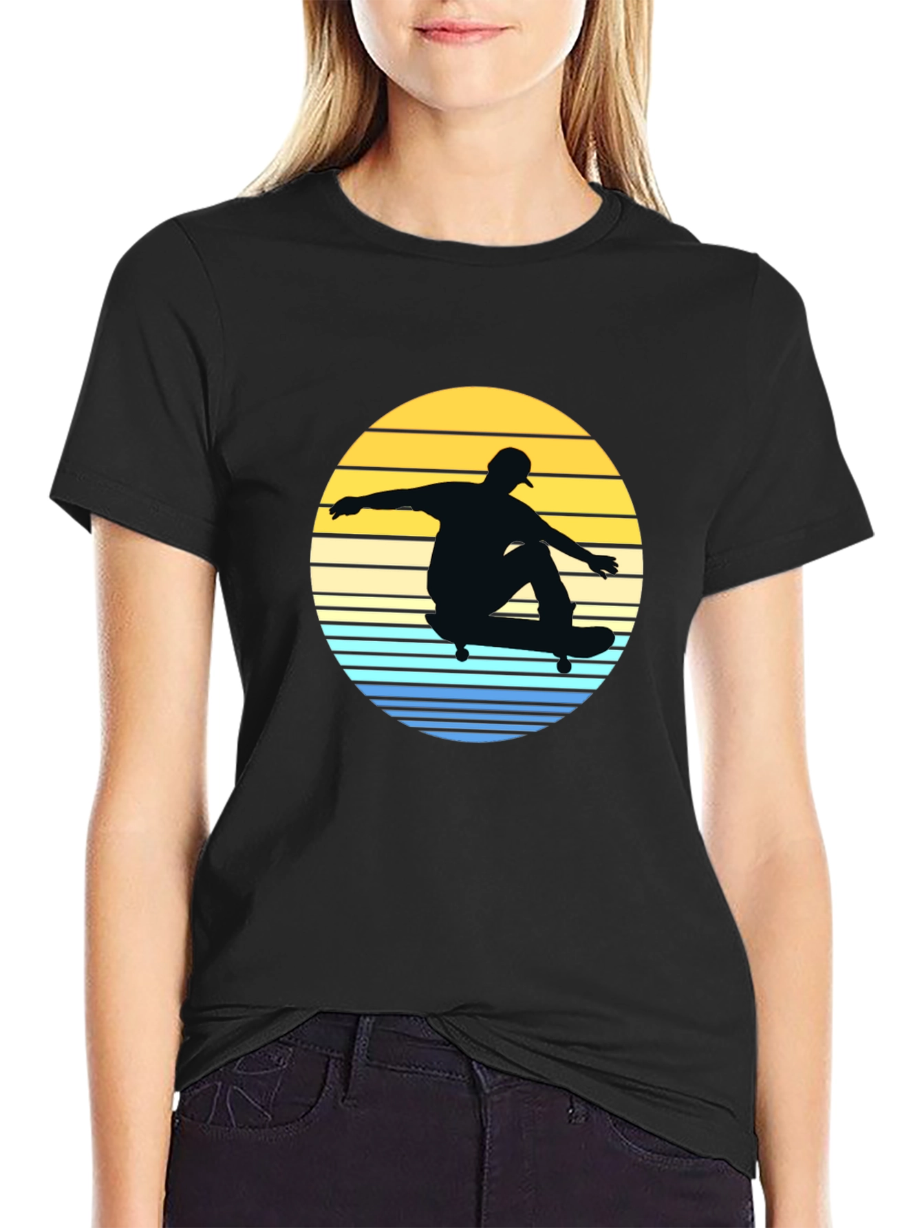 Skateboard Sunset Graphic Tee