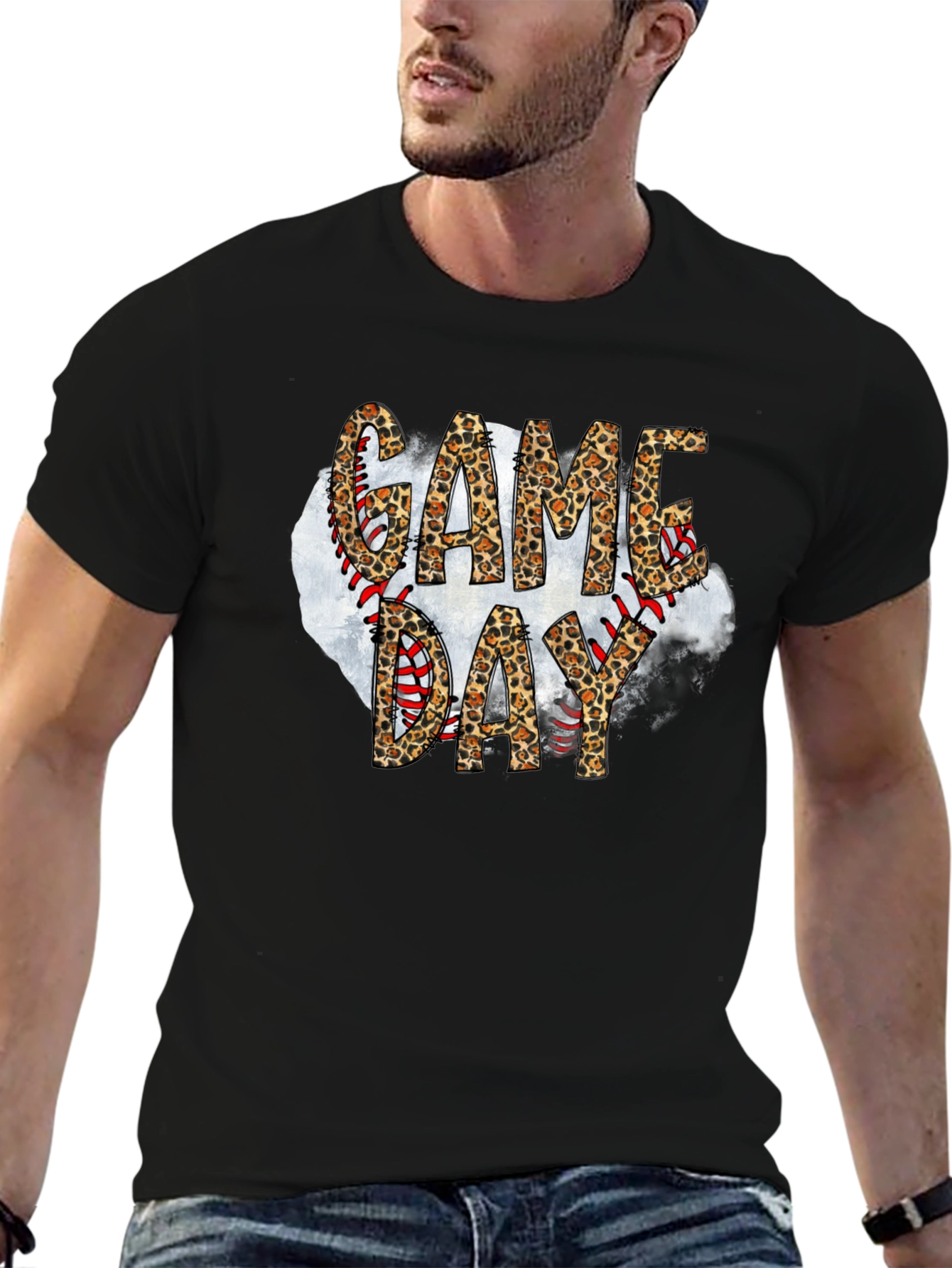 Game Day Leopard Print Baseball T-Shirt