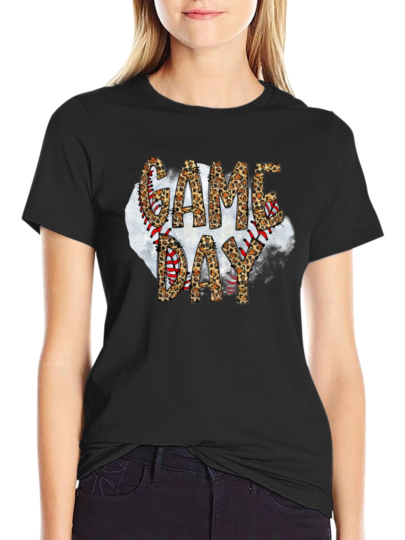 Game Day Leopard Print Baseball T-Shirt