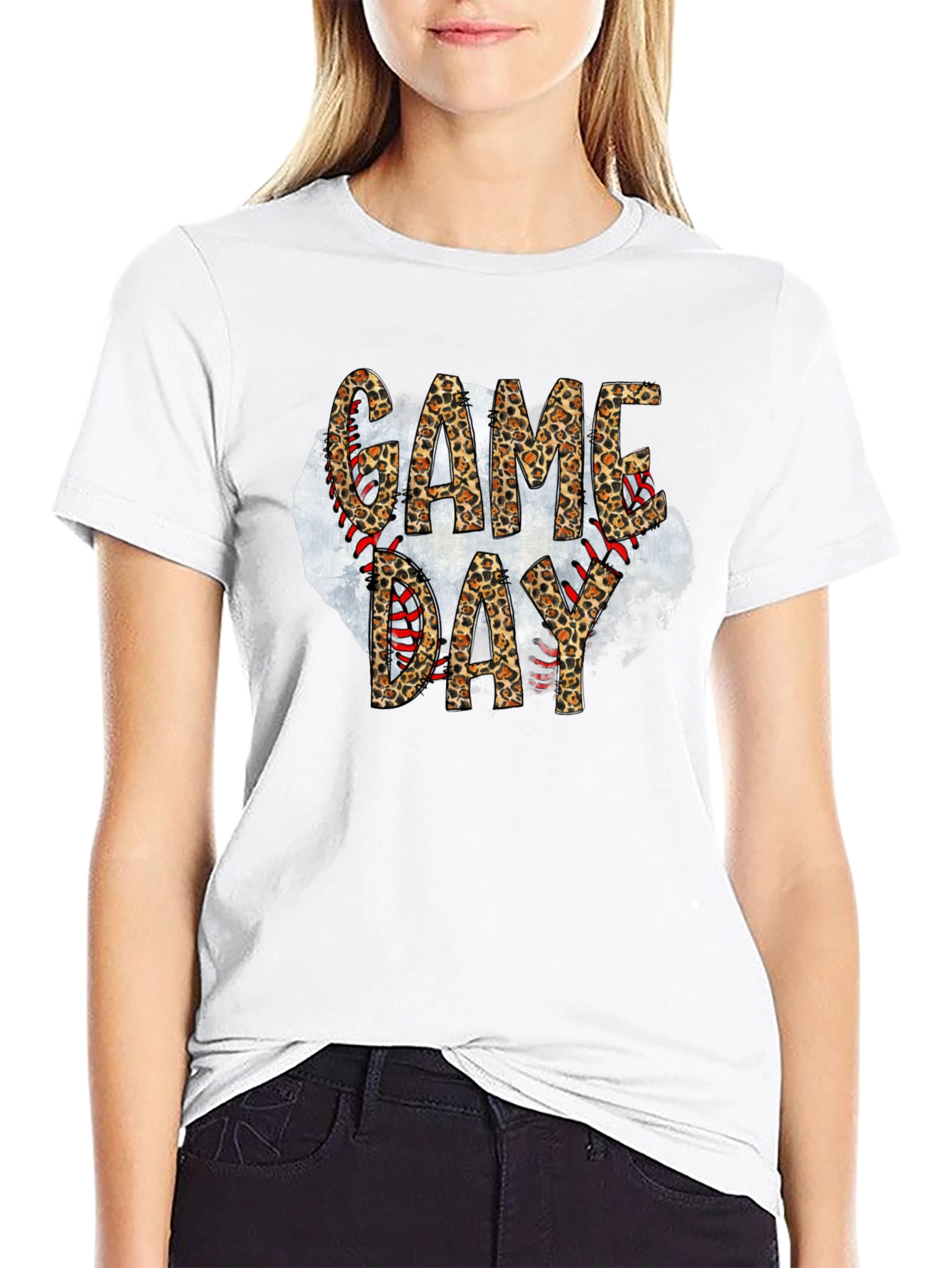 Game Day Leopard Print Baseball T-Shirt