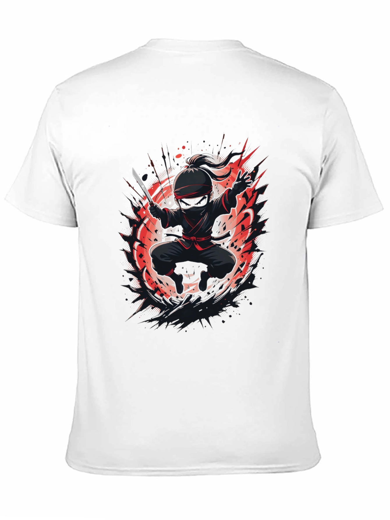 Ninja Warrior Graphic Tee - Black Cotton T-Shirt