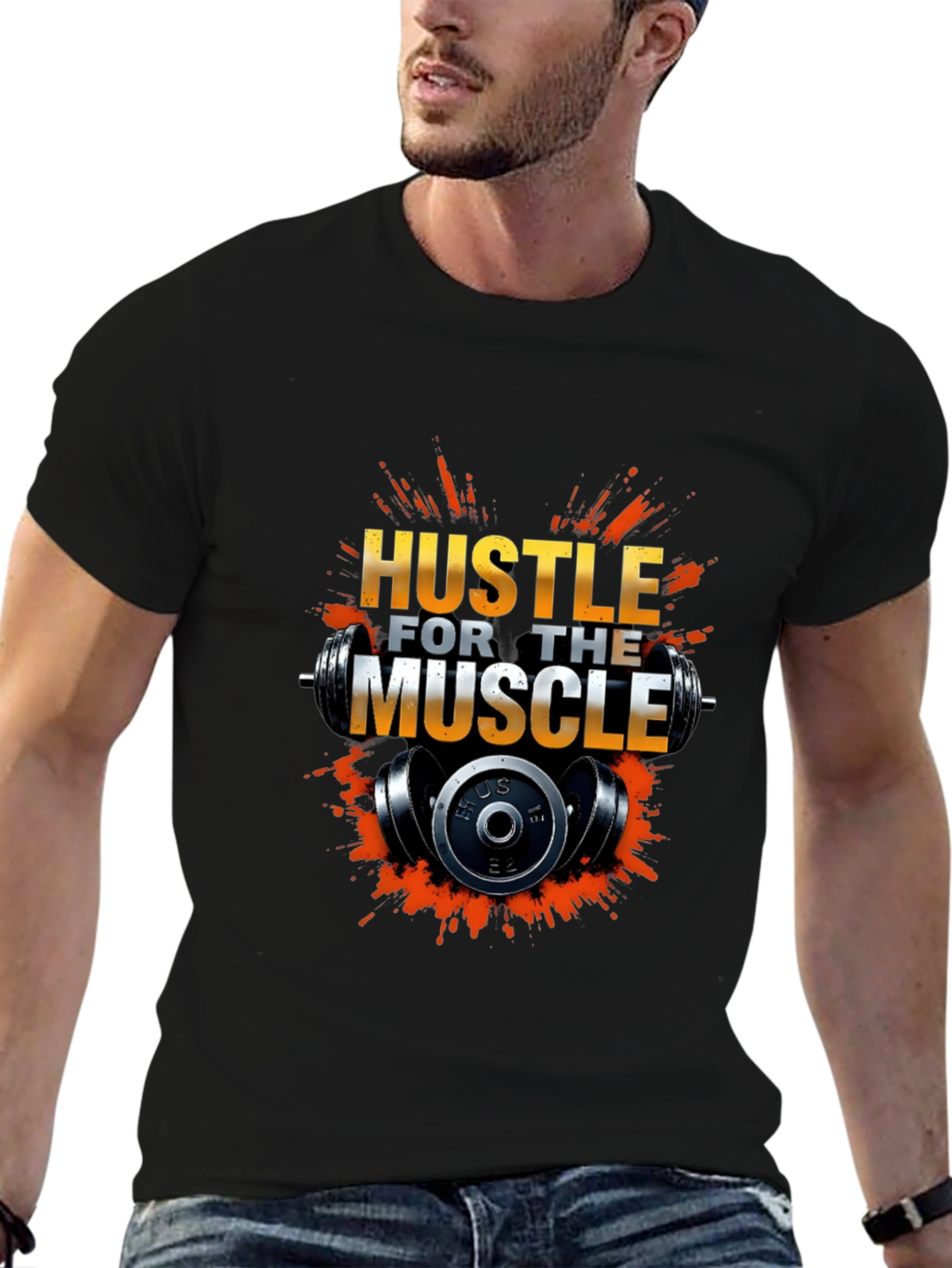 Hustle For The Muscle Black T-Shirt