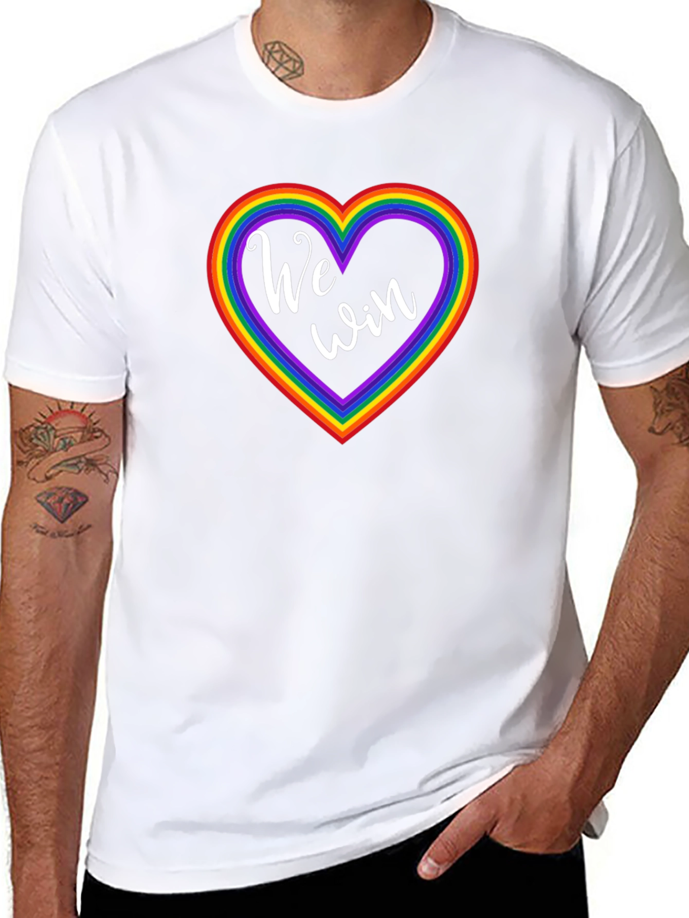 Pride Heart T-Shirt - We Win LGBTQ+ Love Tee