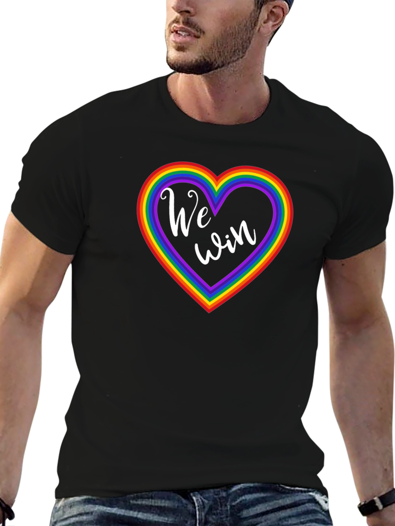 Pride Heart T-Shirt - We Win LGBTQ+ Love Tee