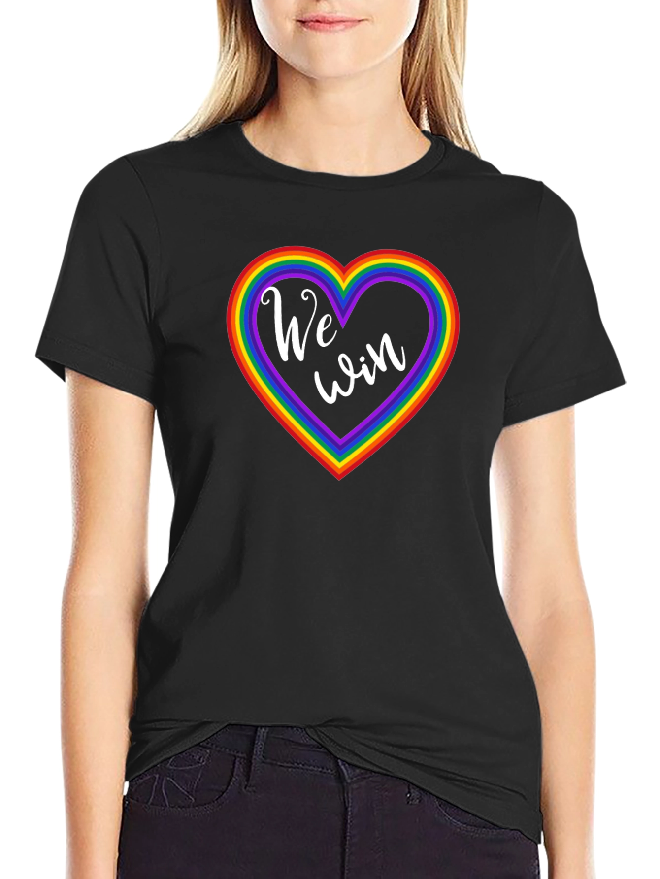 Pride Heart T-Shirt - We Win LGBTQ+ Love Tee