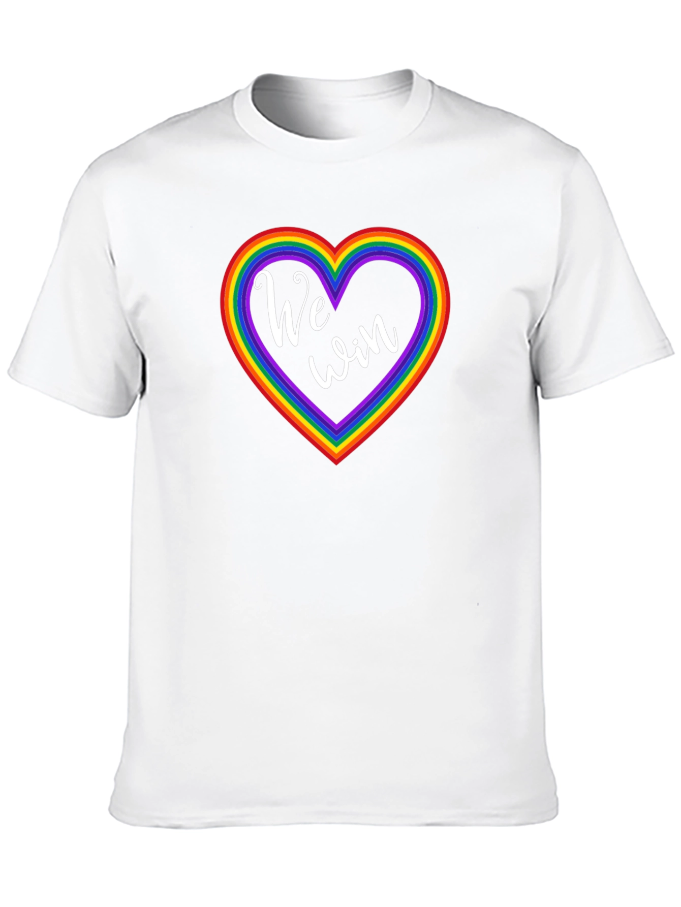 Pride Heart T-Shirt - We Win LGBTQ+ Love Tee