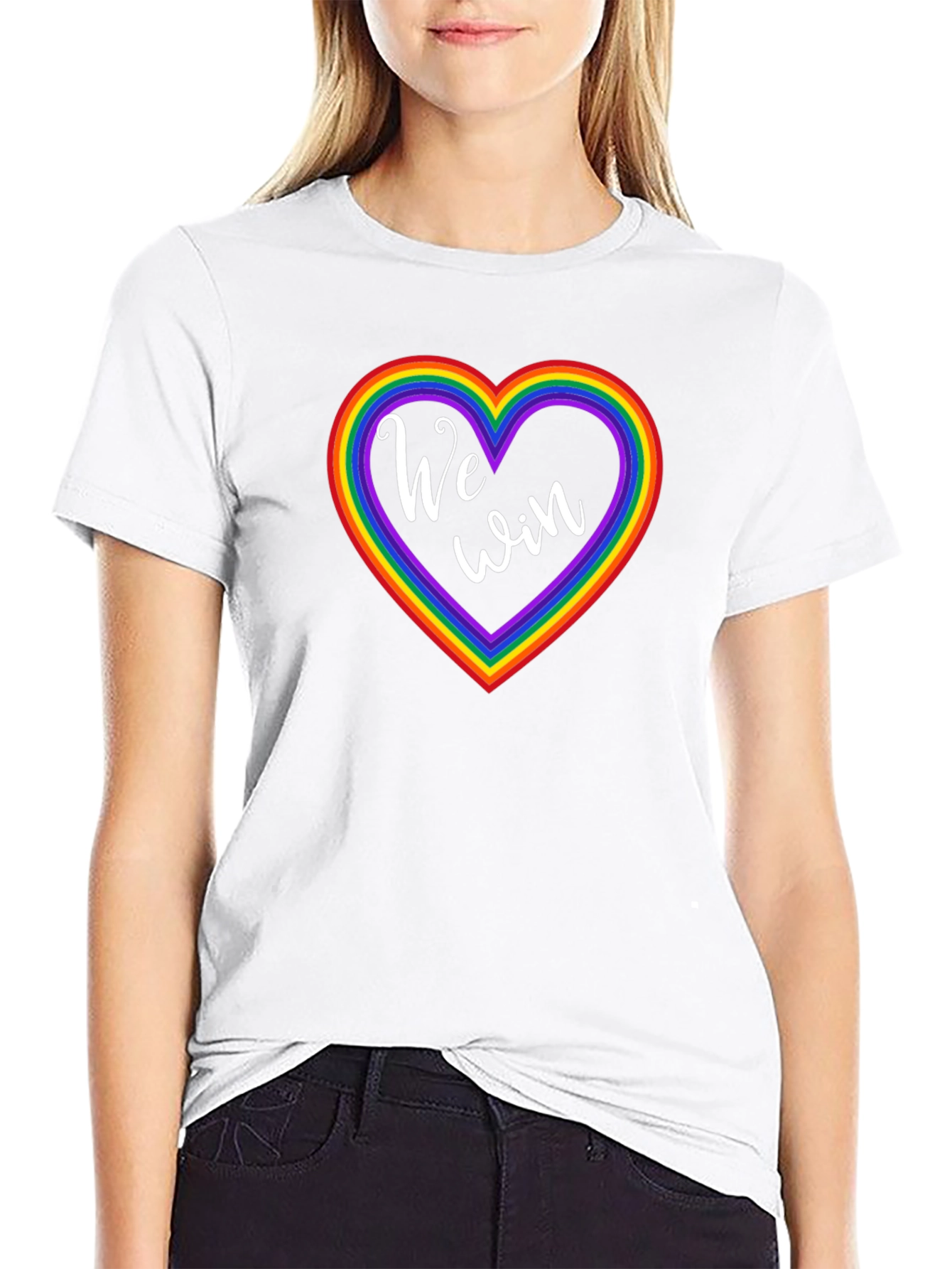 Pride Heart T-Shirt - We Win LGBTQ+ Love Tee