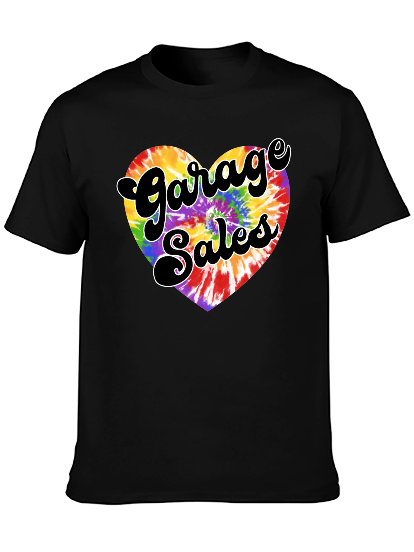 Garage Sales Tie Dye Heart Graphic T-Shirt