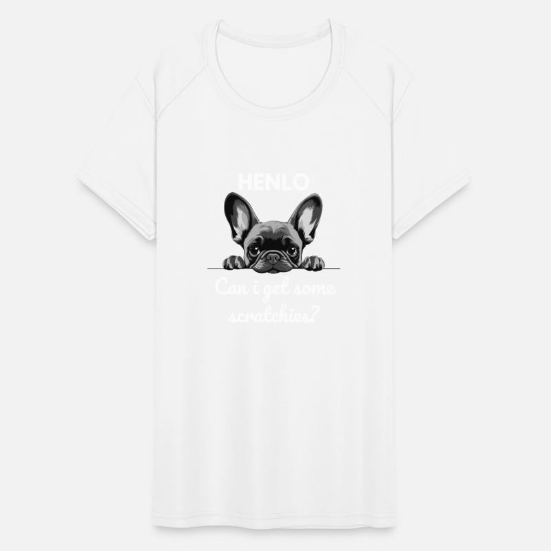 Gray French Bulldog asking to be pet - "HENLO Can