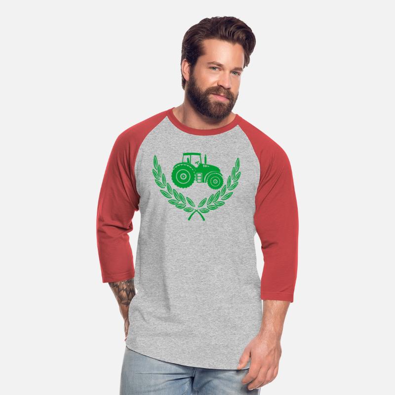 Green logo tractor in laurel wreath