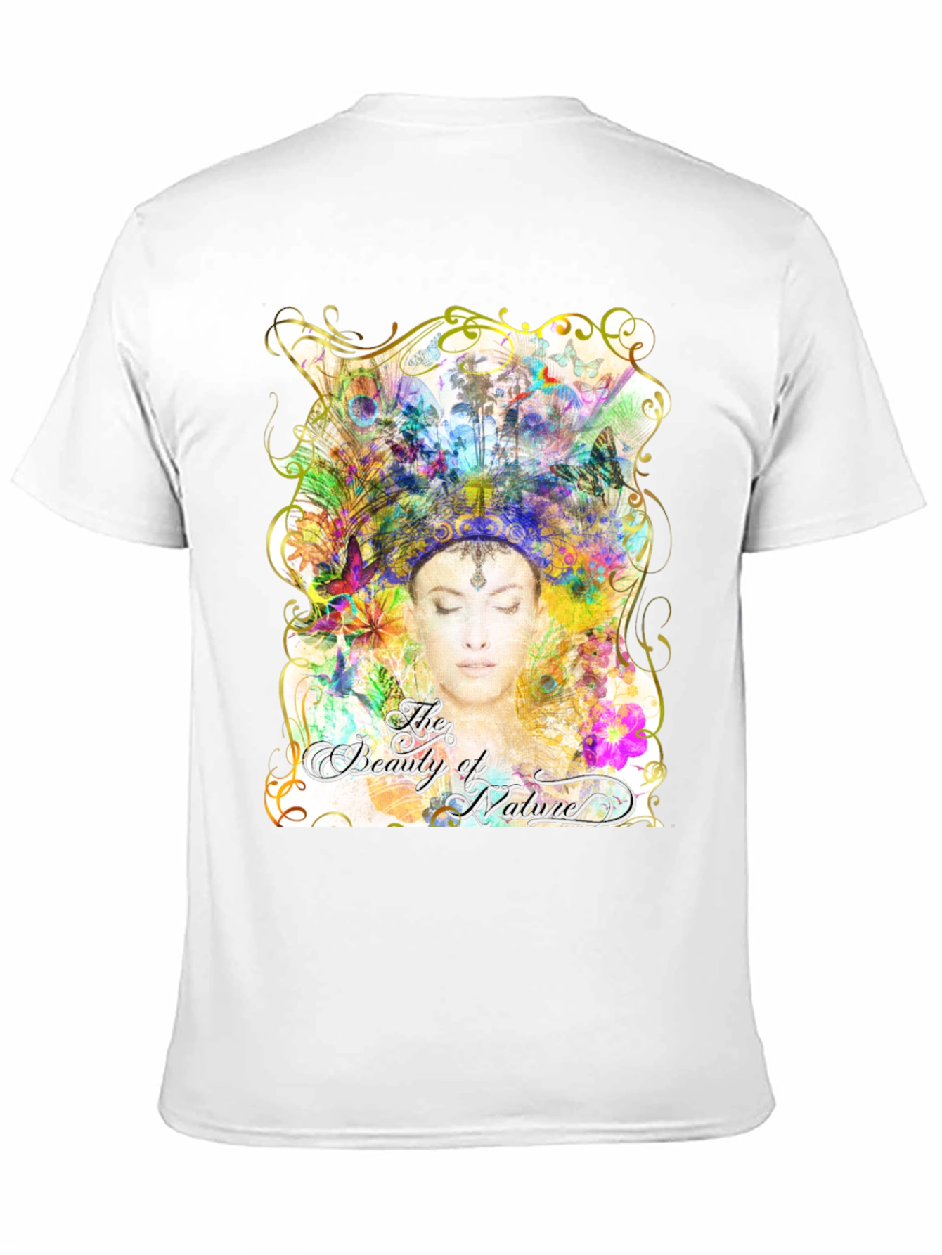 Beauty of Nature Graphic Tee - Black Cotton Blend
