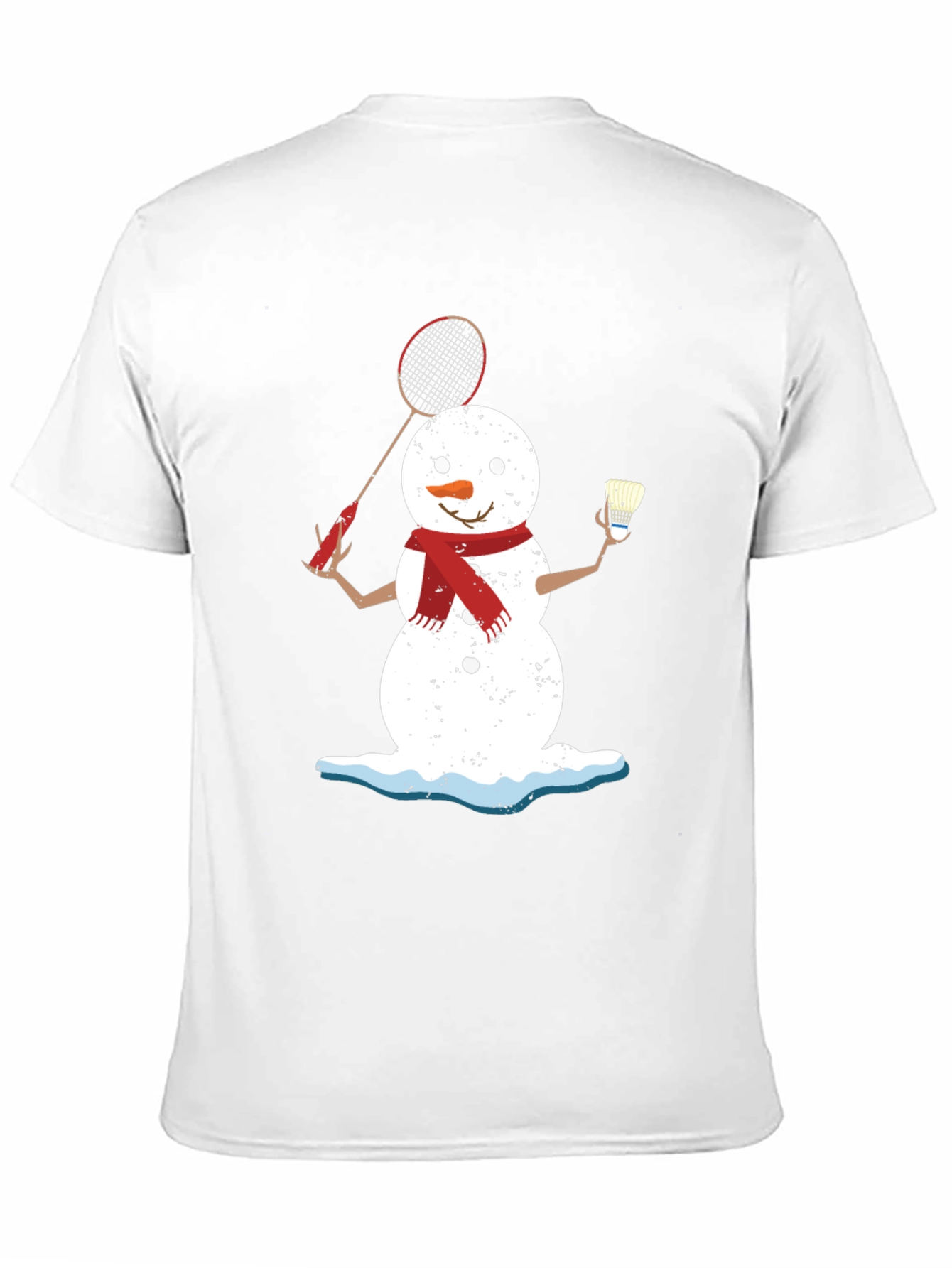 Snowman Badminton Player Graphic Tee