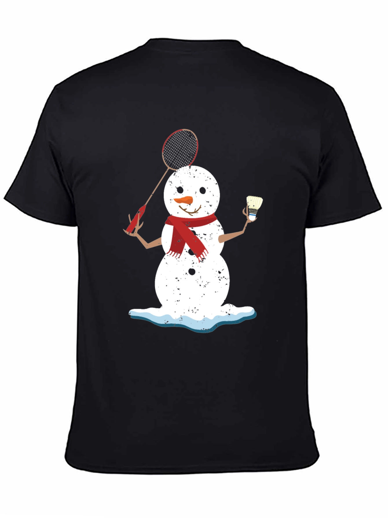 Snowman Badminton Player Graphic Tee