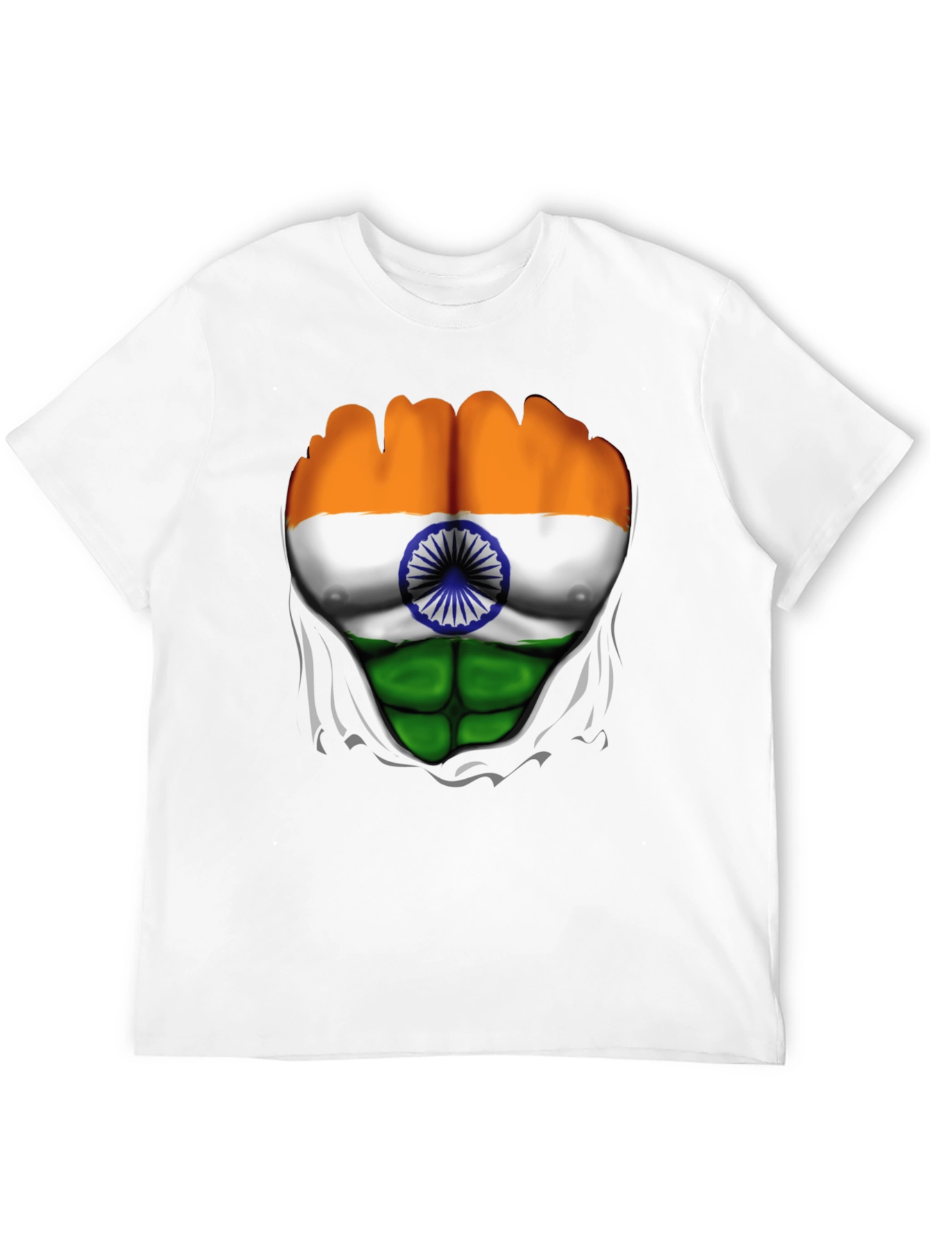 Indian Flag Chest Graphic T-Shirt