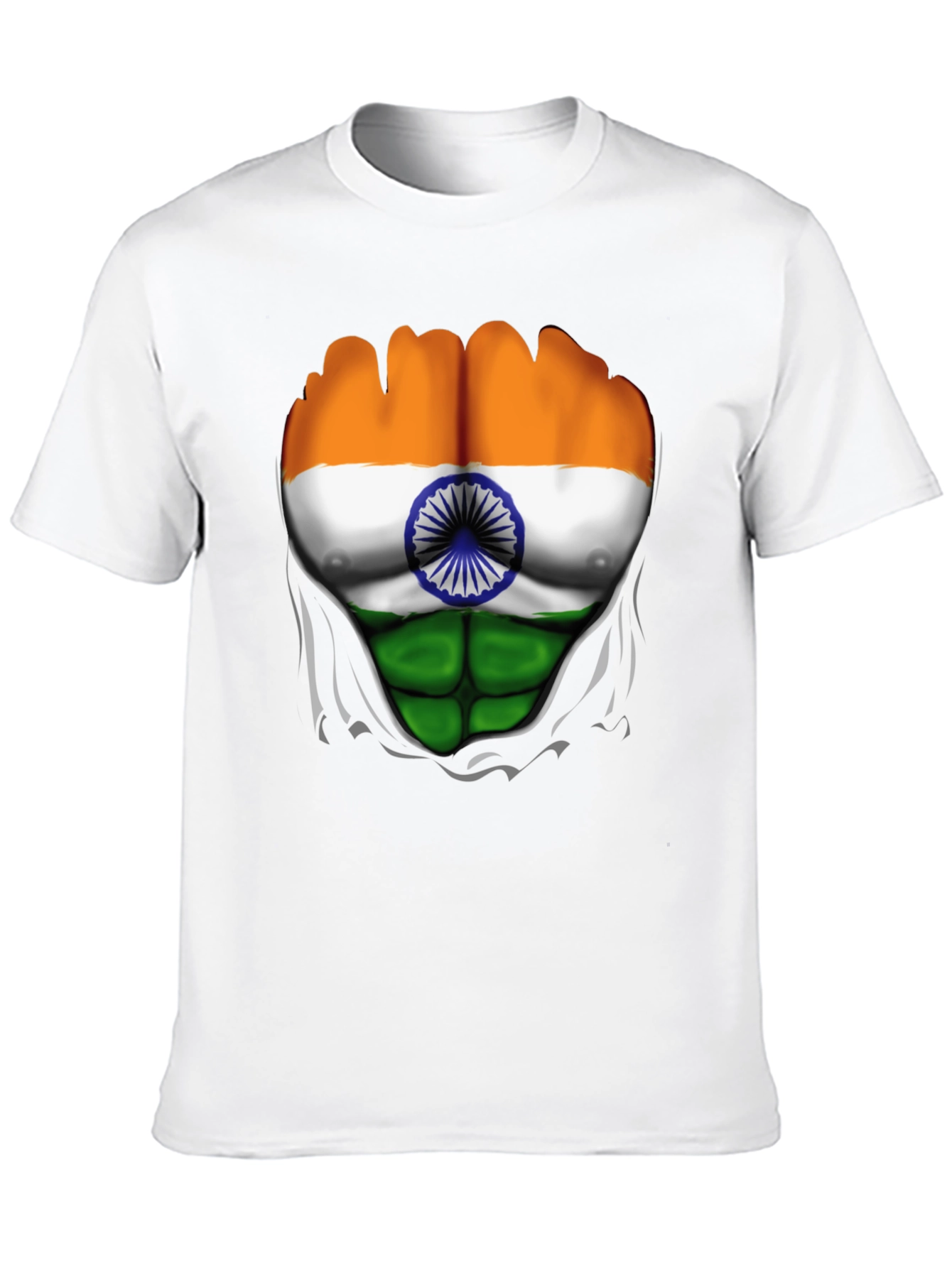 Indian Flag Chest Graphic T-Shirt