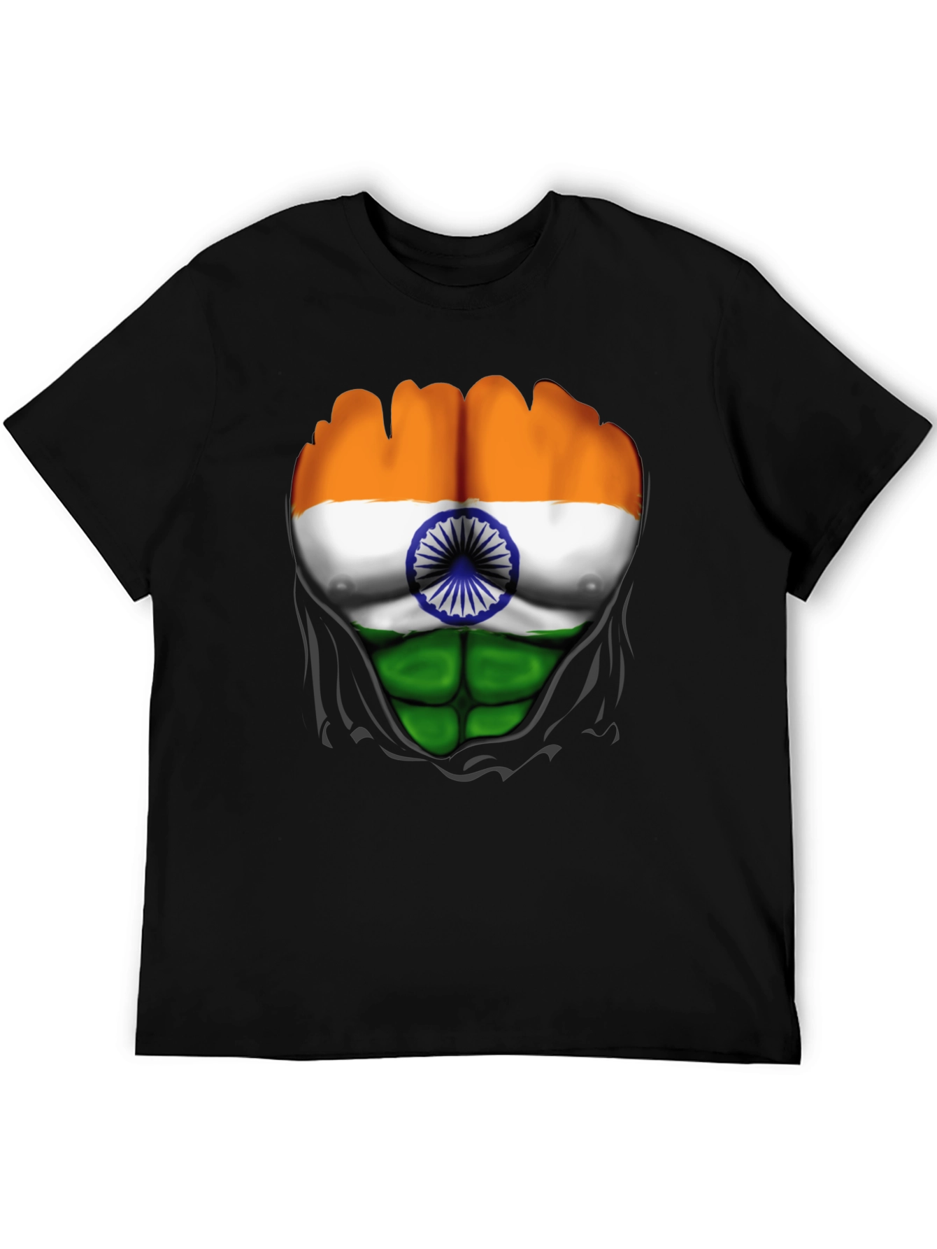 Indian Flag Chest Graphic T-Shirt