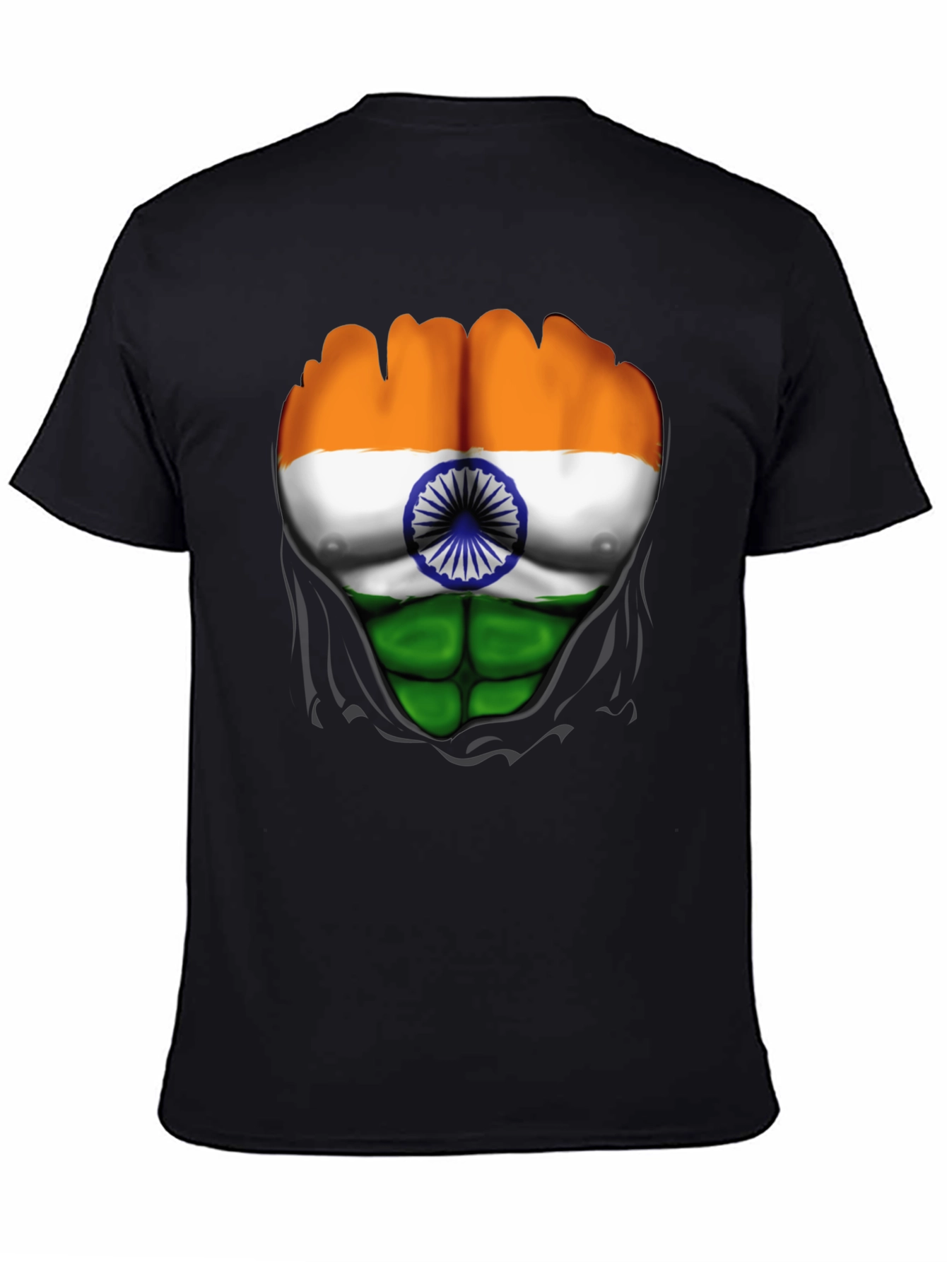 Indian Flag Chest Graphic T-Shirt