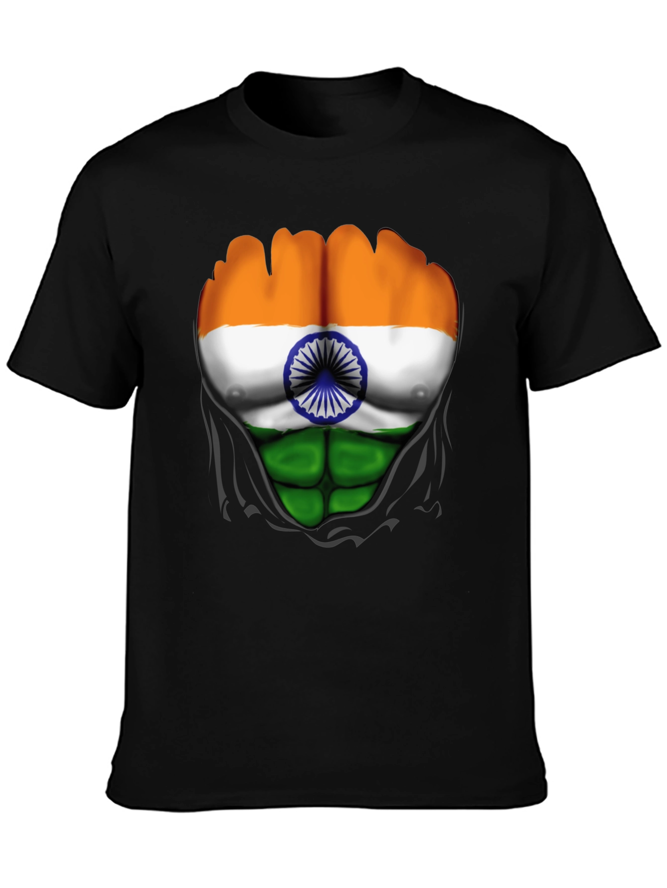 Indian Flag Chest Graphic T-Shirt