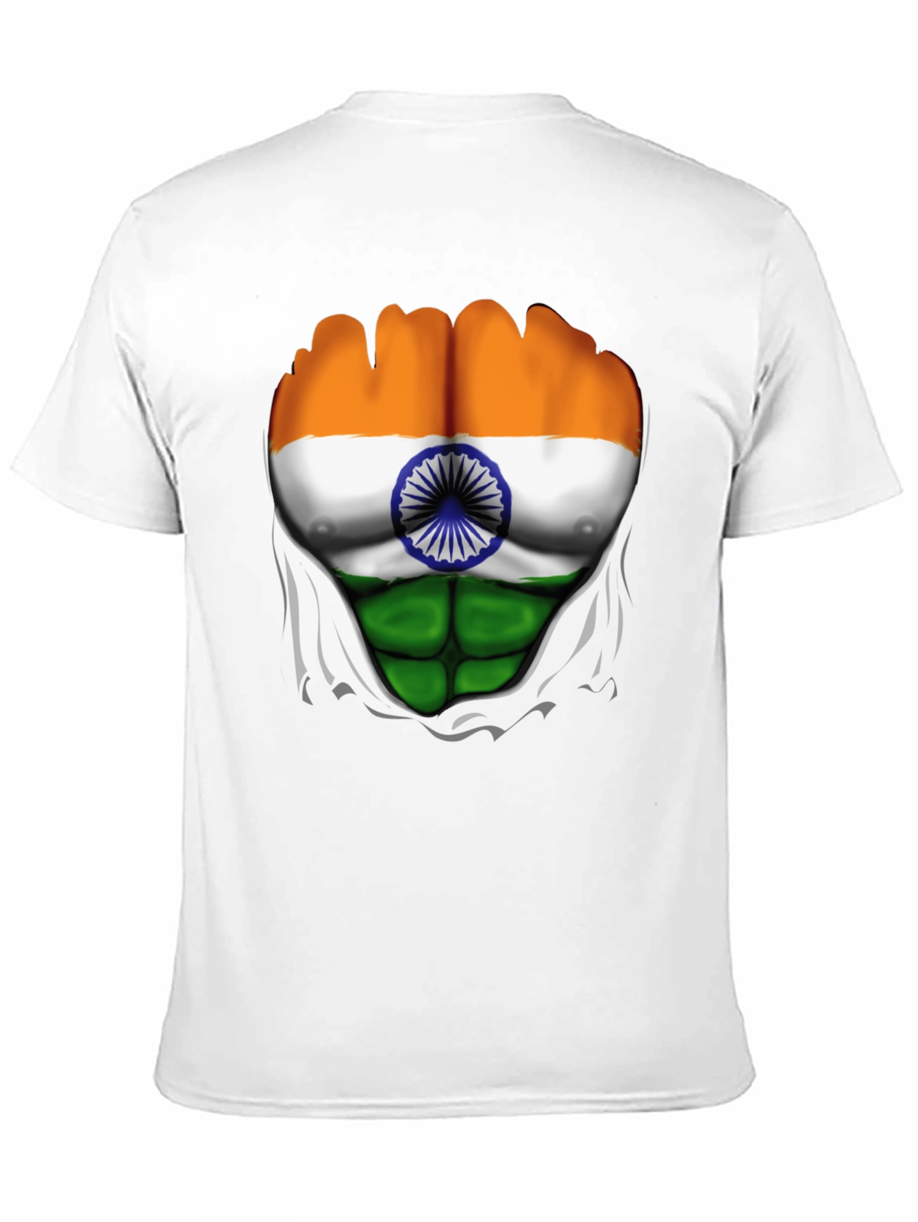 Indian Flag Chest Graphic T-Shirt