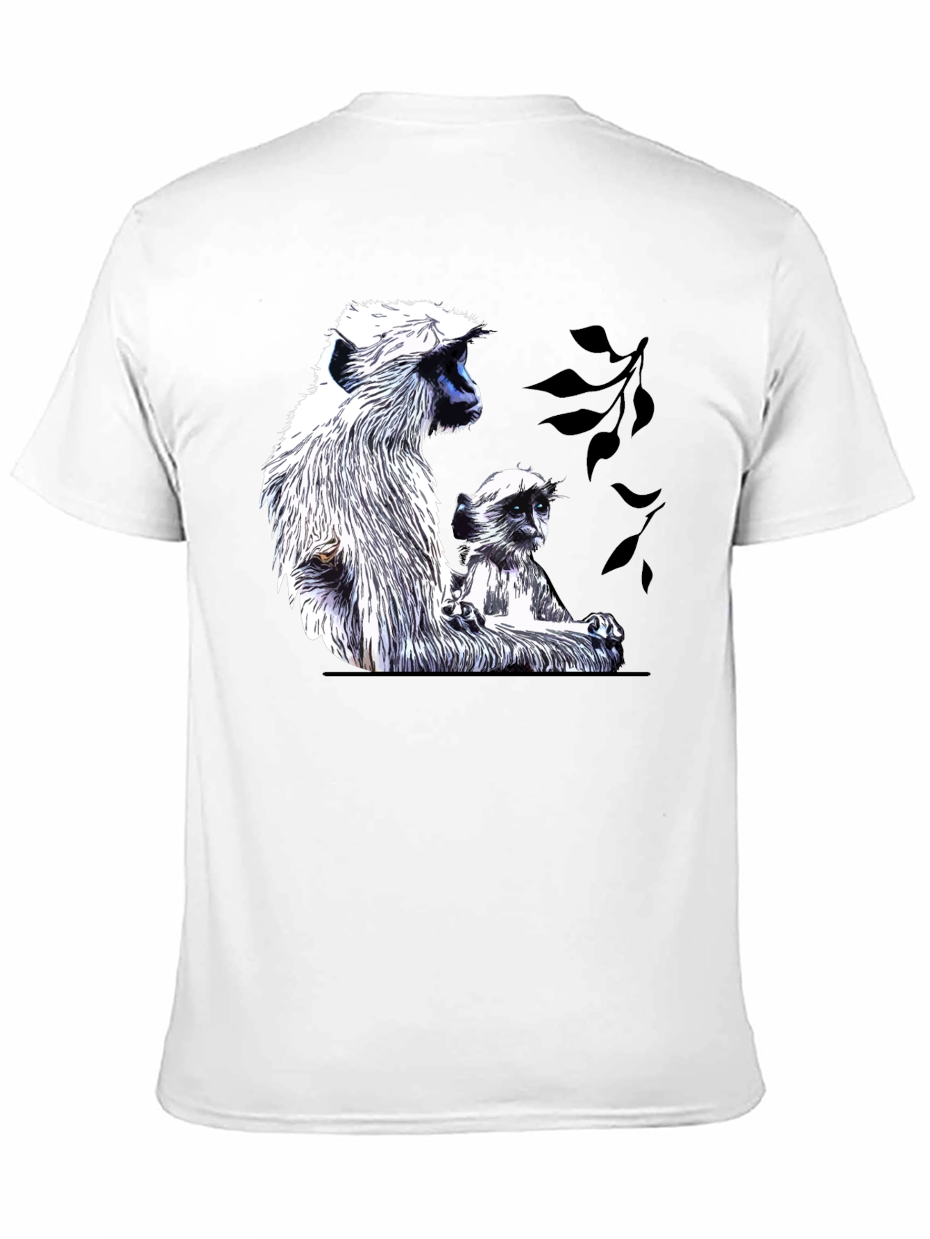 Monkey Duo Black Tee - Unique Graphic T-Shirt