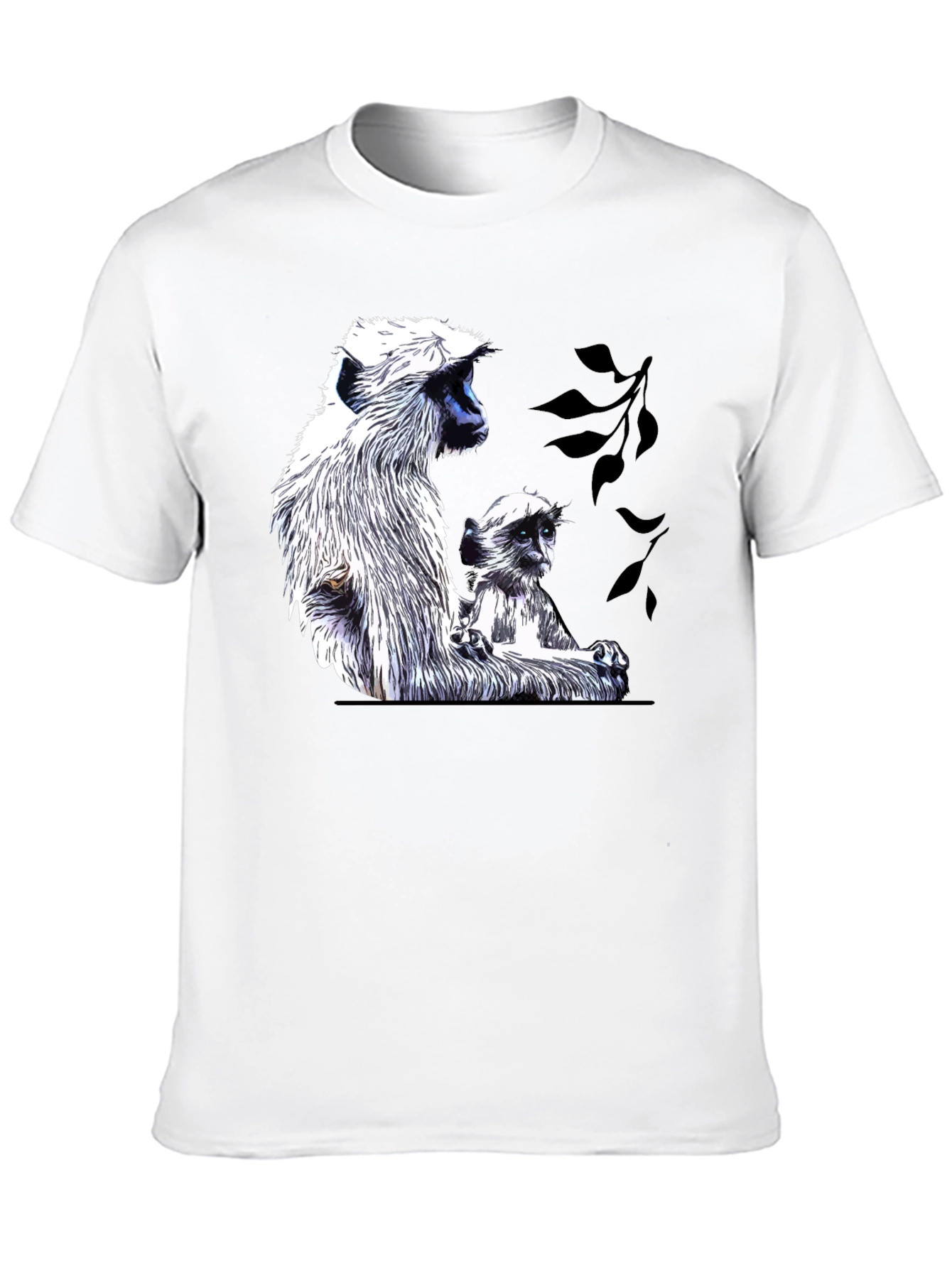 Monkey Duo Black Tee - Unique Graphic T-Shirt
