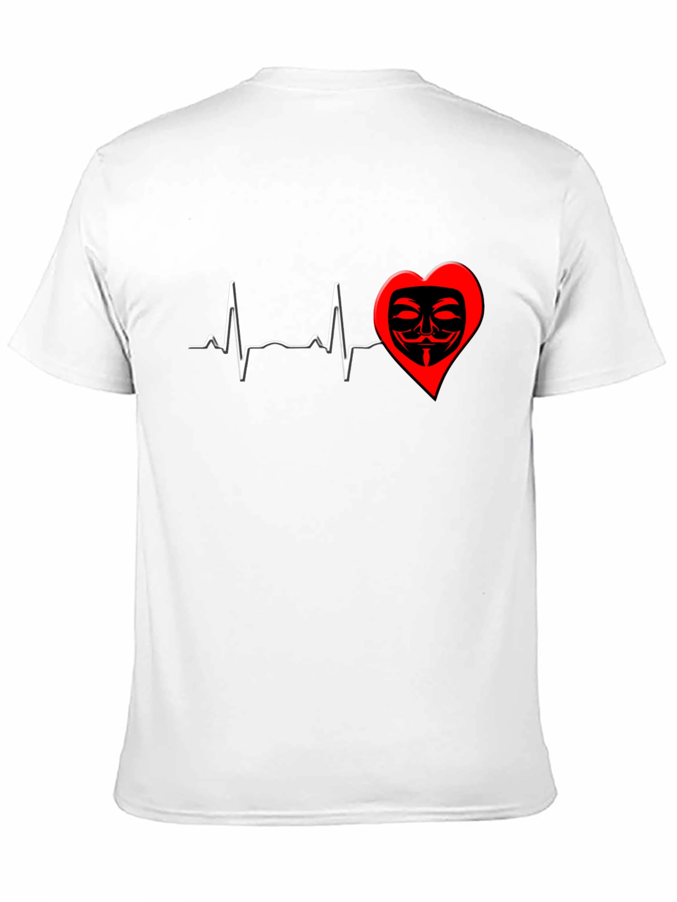 Heartbeat Mask Graphic T-Shirt - Black