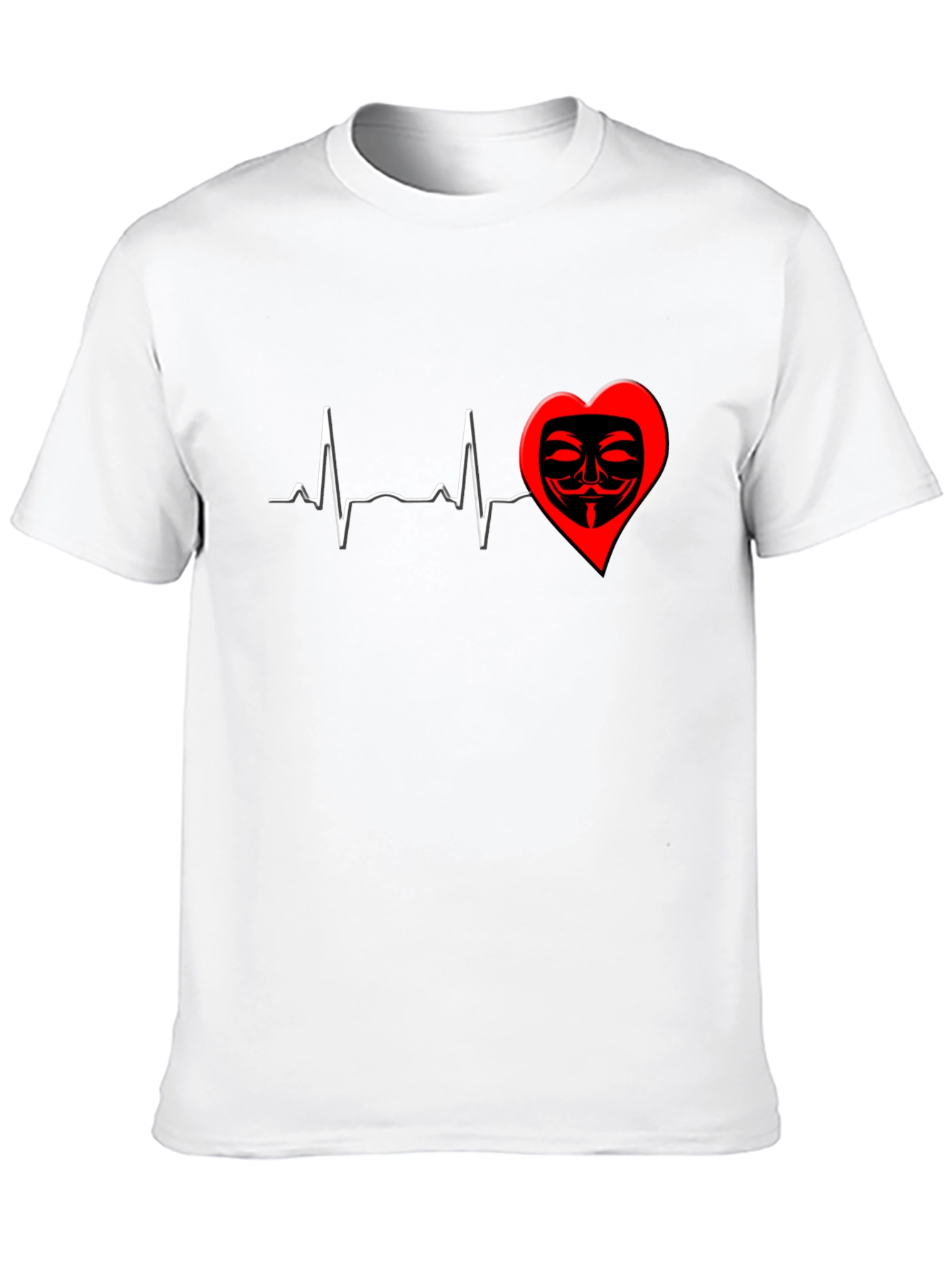 Heartbeat Mask Graphic T-Shirt - Black